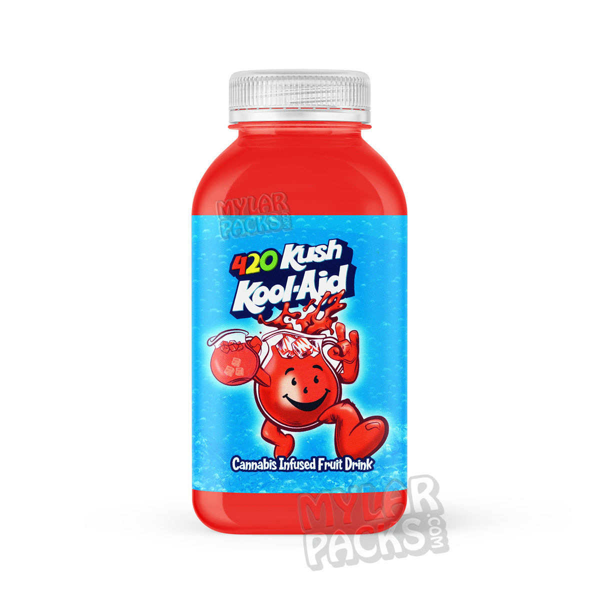 420 Kush Kool Aid 500mg Cannabis Infused Fruit Drink Sticker Wraparound Label (6" x 2.75")