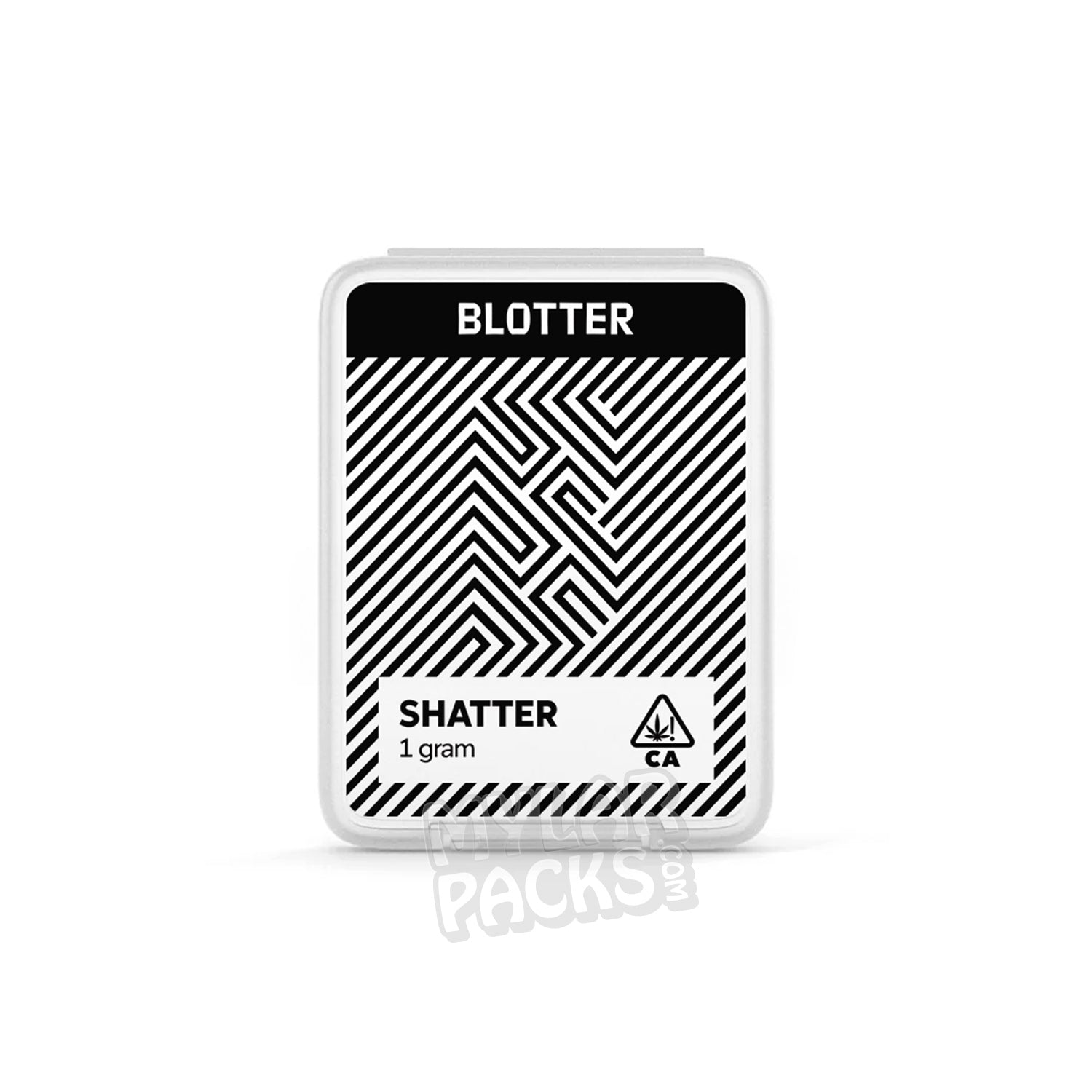 Blotter 1g Empty Shatter Plastic Box Concentrate Packaging with Customizable Stickers