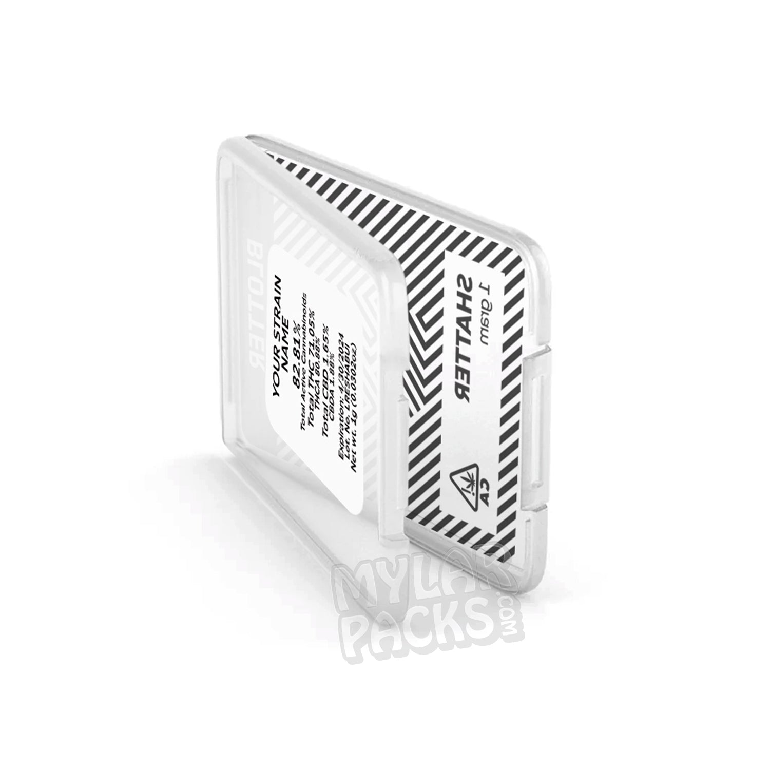 Blotter 1g Empty Shatter Plastic Box Concentrate Packaging with Customizable Stickers