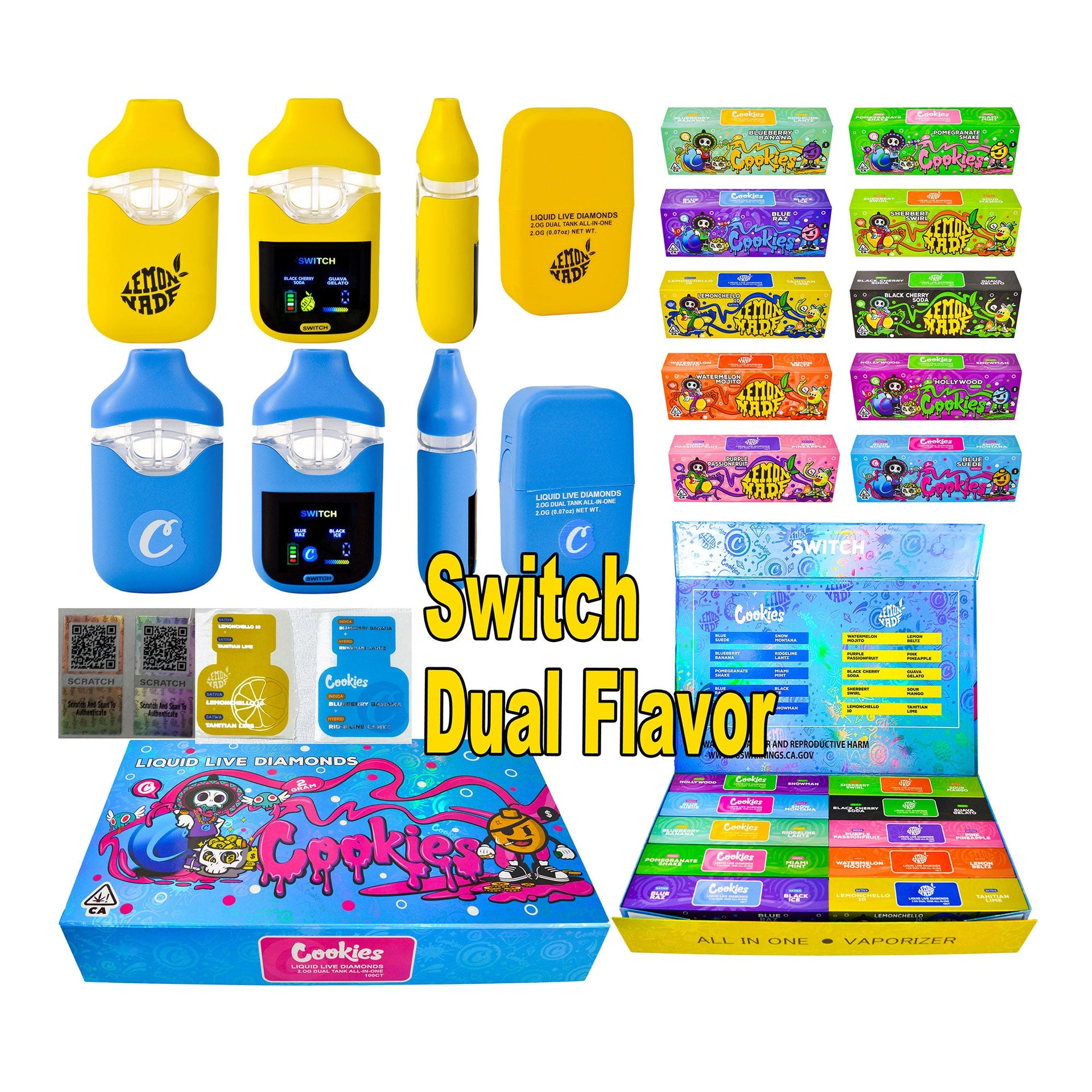 Cookies 2g Switch Dual Chamber Disposable Vapes (800 Units / Per Lot) –  MylarPackaging.com