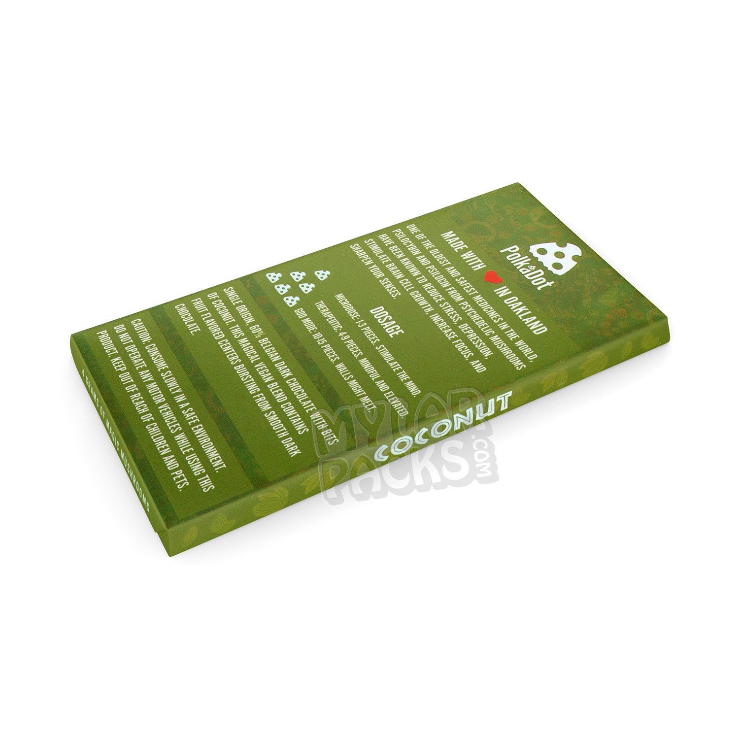 Polkadot Coconut Magic Mushrooms Chocolate Bar Empty Shrooms Psilocybin Packaging