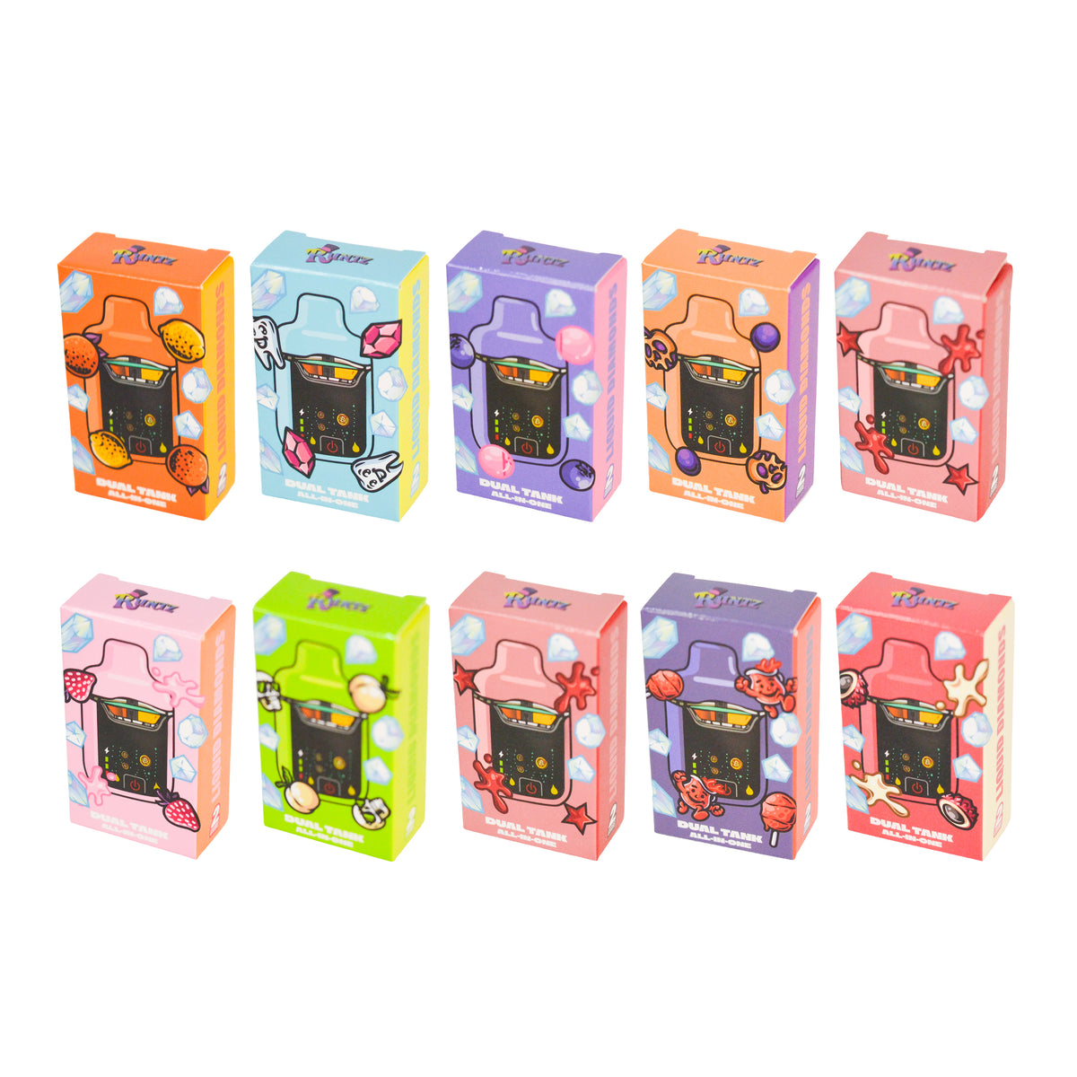 RUNTZ Switch DUAL Chamber Disposable Vape 2G USA Stock 2 in 1 2ML Carts RUNTS Flavors Device Type-C (1000 Units / Per Lot)