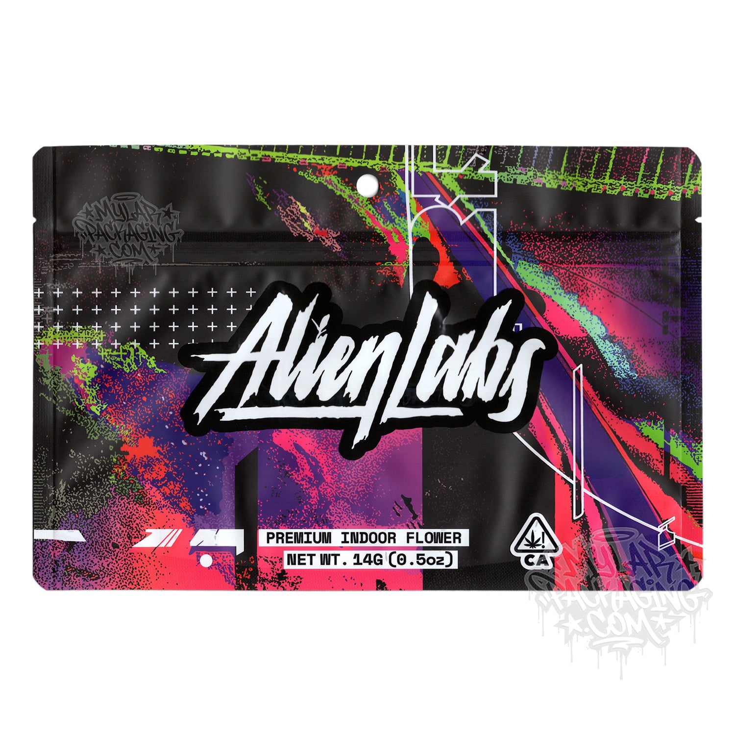 Alien Labs New 14g / 1/2oz Empty Mylar Bag Packaging and Customizable Stickers