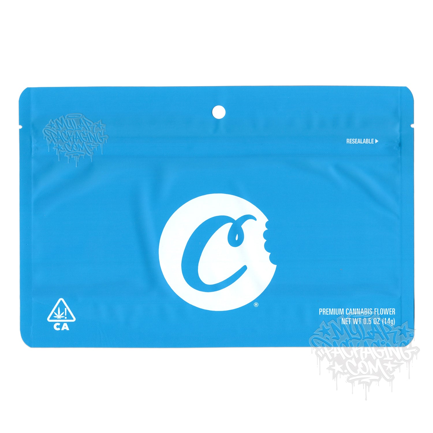 Cookies Dispensary 14g / 1/2oz Empty Mylar Bag Packaging and Custom Stickers