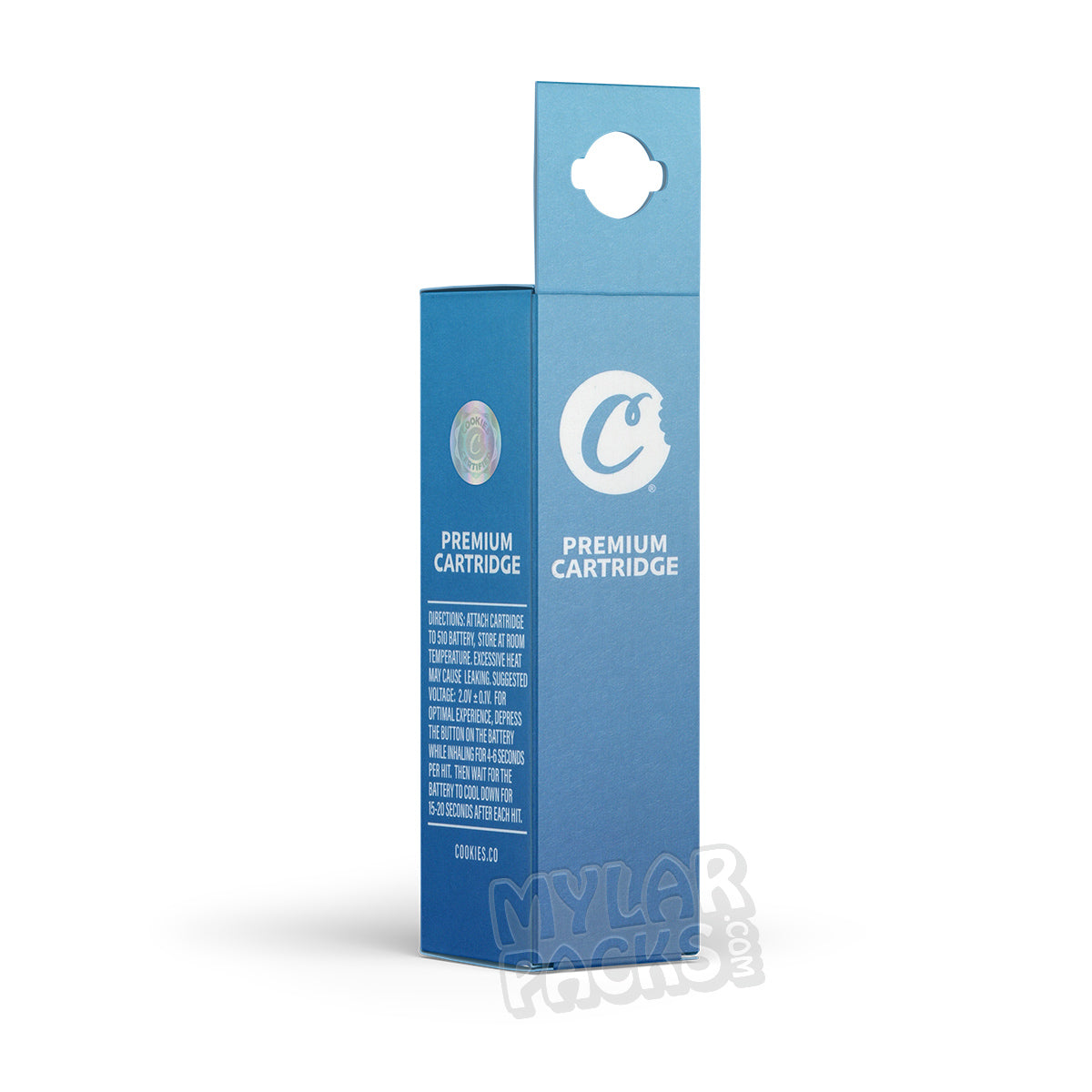 Cartucho de vapeo vacío individual Cookies con caja, tubo de plástico de 1 ml, carrito y pegatinas.