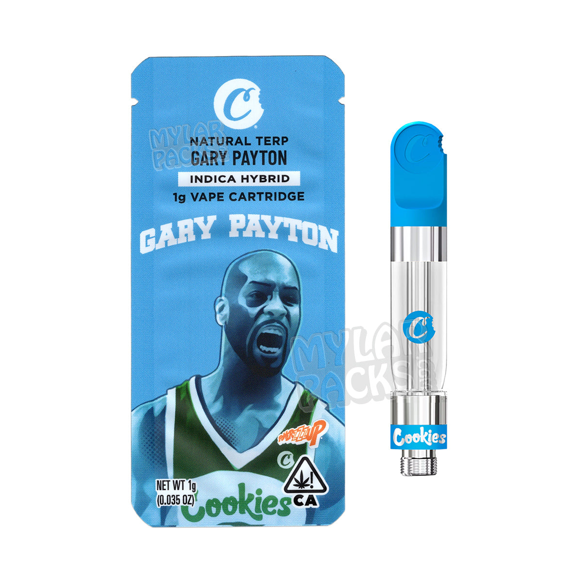 Bolsa de Mylar con pegatinas personalizadas para cartuchos de vapeo vacíos de 1 g de Gary Payton by Cookies