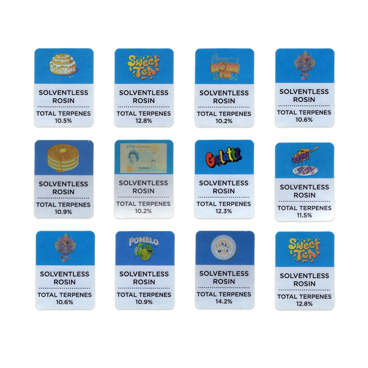 Galletas de 1 g, embalaje de concentrado vacío, caja de plástico con pegatinas personalizables