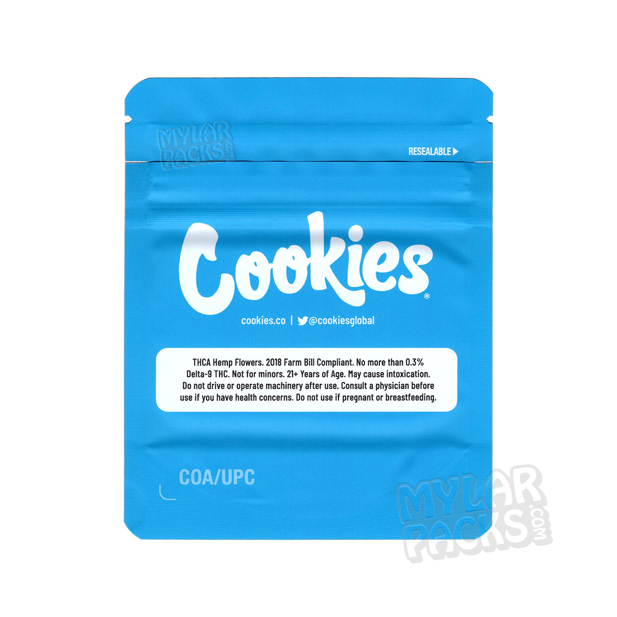 Galletas de cáñamo con THC (3,5 g), vacías, a prueba de olores, en bolsa de Mylar, embalaje floral