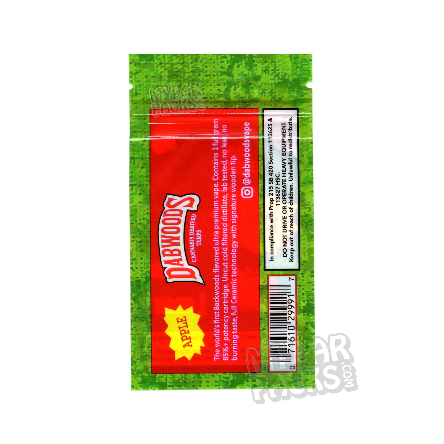 Bolsa de embalaje para cartuchos de vapeo vacíos individuales Dabwoods de 1 g, cartucho de cerámica con puntas de madera