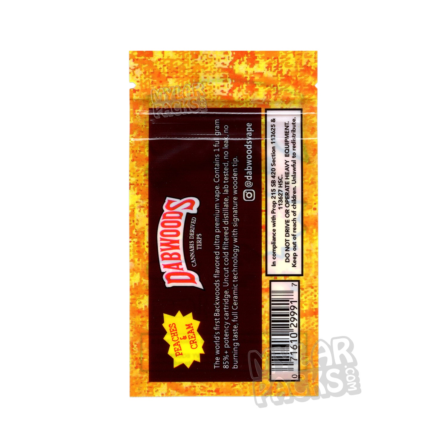 Bolsa de embalaje para cartuchos de vapeo vacíos individuales Dabwoods de 1 g, cartucho de cerámica con puntas de madera