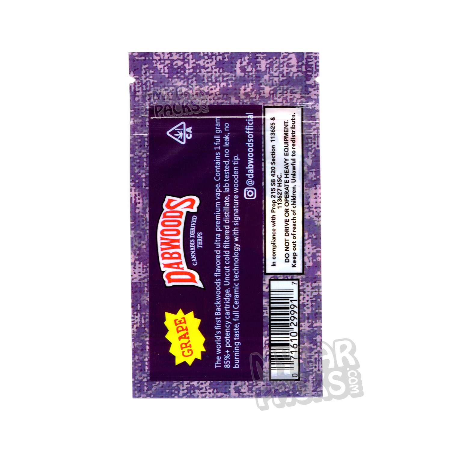 Bolsa de embalaje para cartuchos de vapeo vacíos individuales Dabwoods de 1 g, cartucho de cerámica con puntas de madera