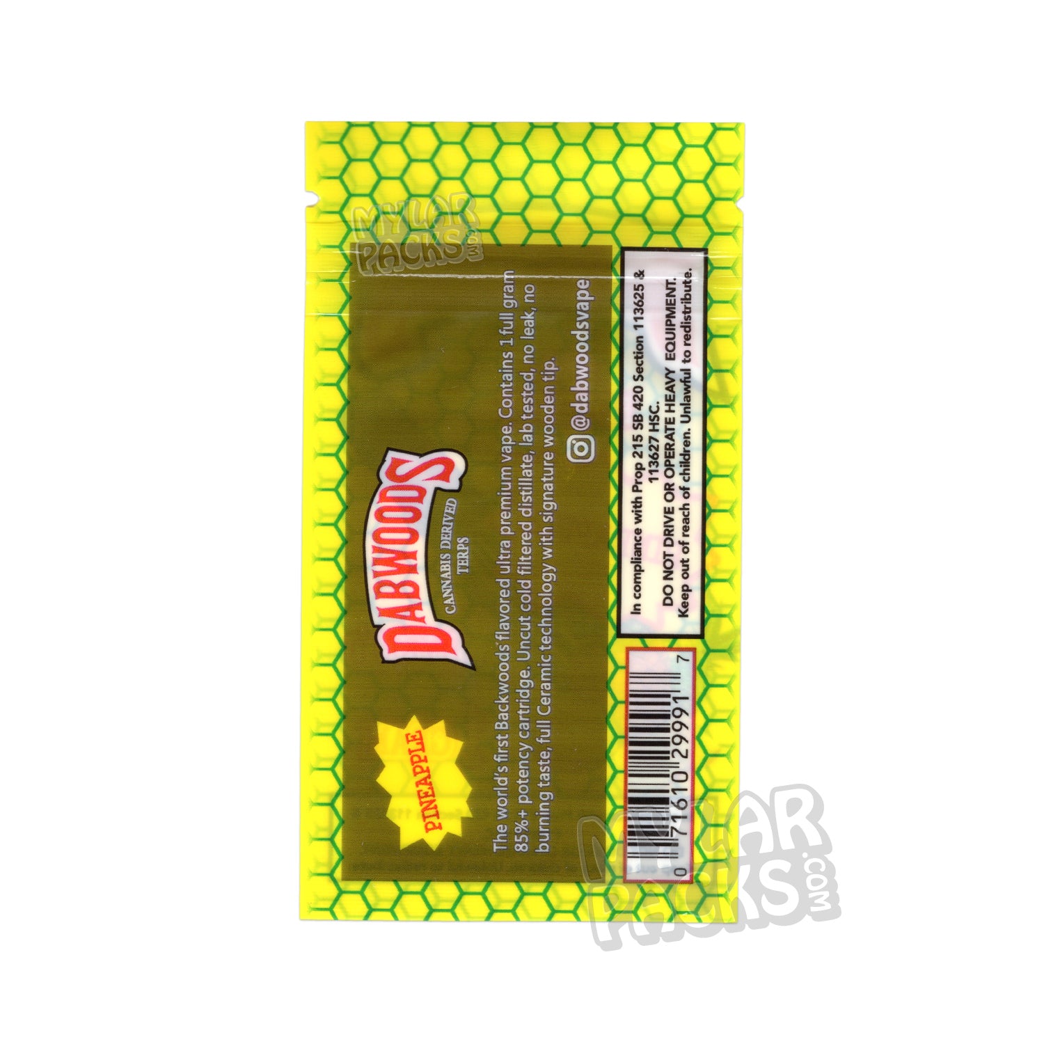 Bolsa de embalaje para cartuchos de vapeo vacíos individuales Dabwoods de 1 g, cartucho de cerámica con puntas de madera