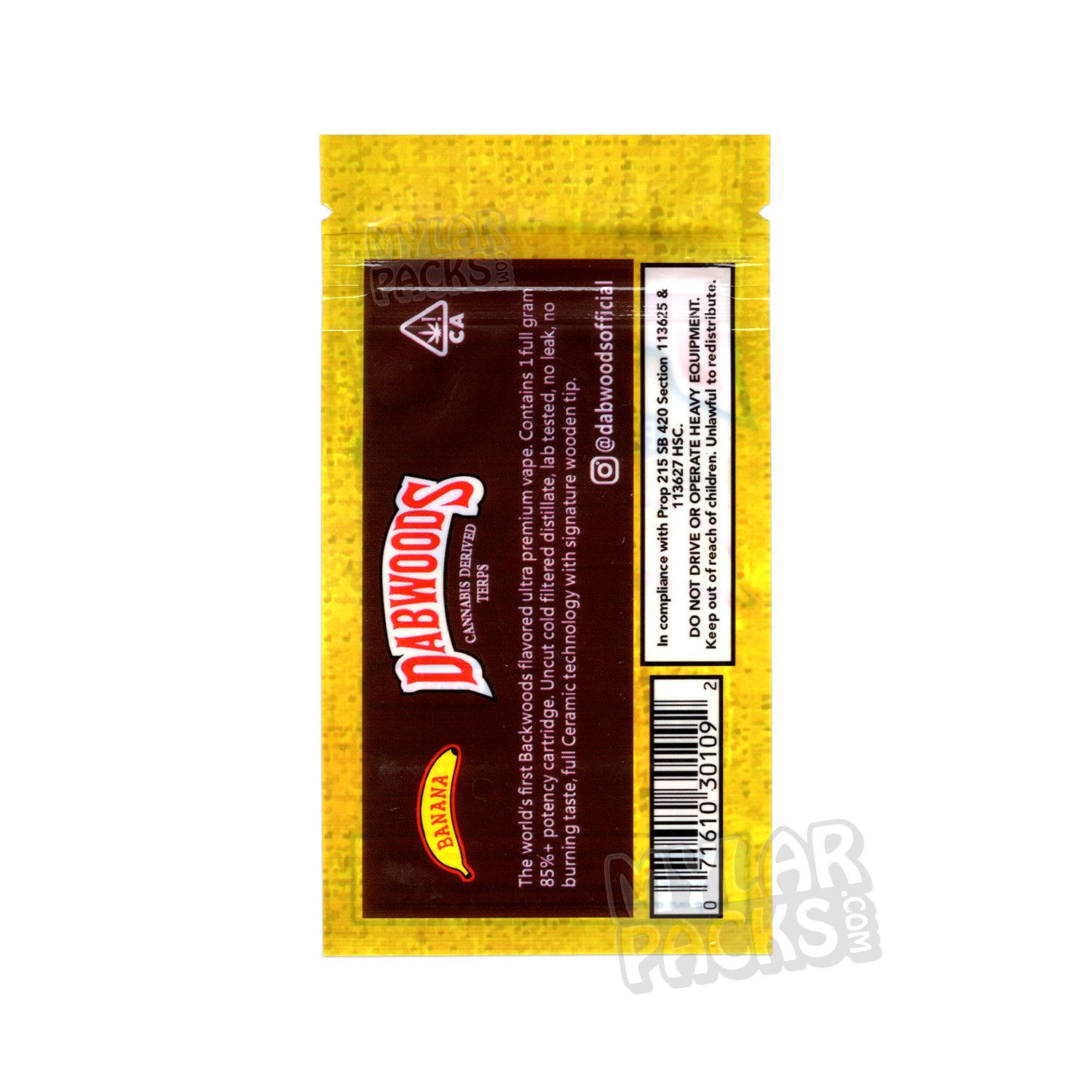 Bolsa de embalaje para cartuchos de vapeo vacíos individuales Dabwoods de 1 g, cartucho de cerámica con puntas de madera