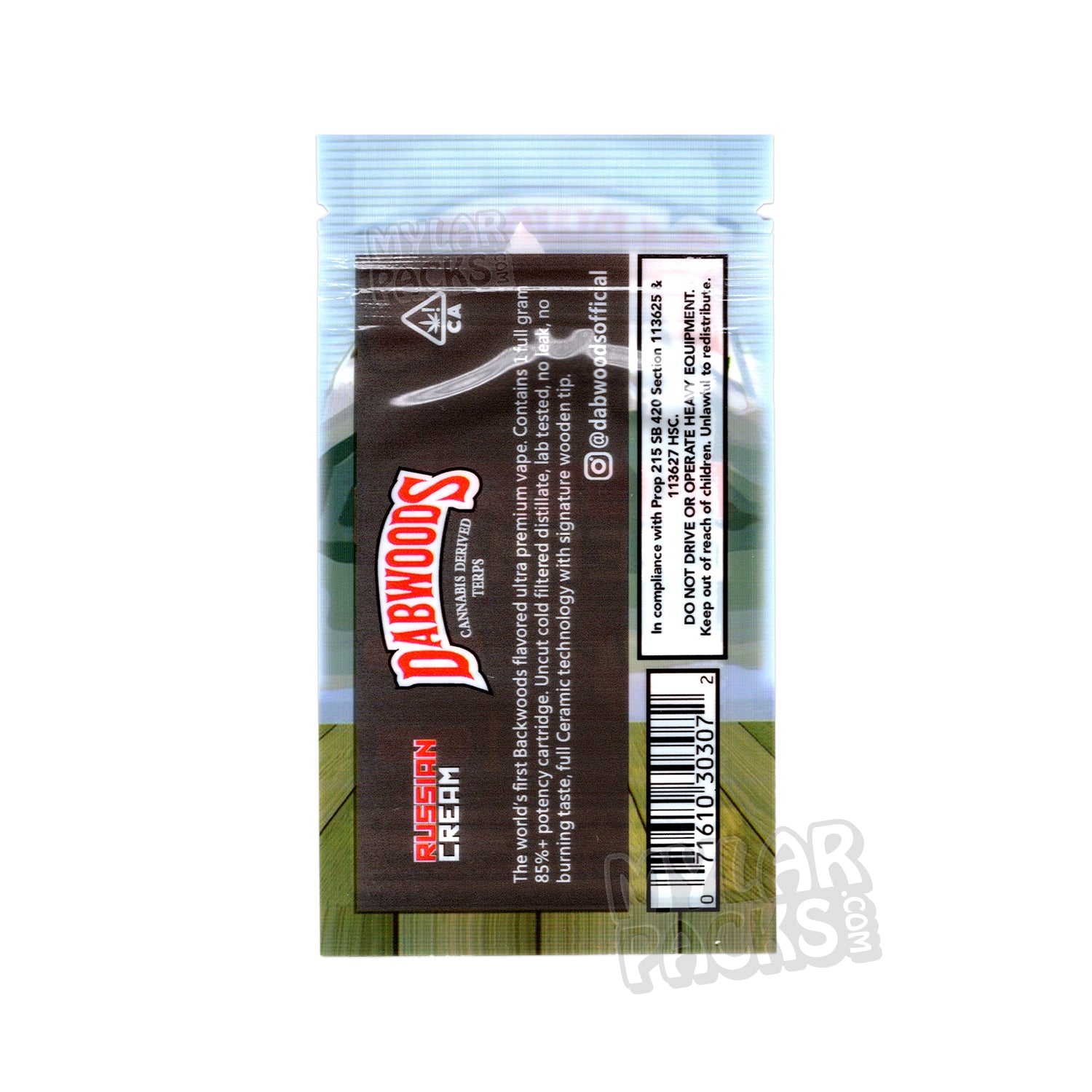 Bolsa de embalaje para cartuchos de vapeo vacíos individuales Dabwoods de 1 g, cartucho de cerámica con puntas de madera