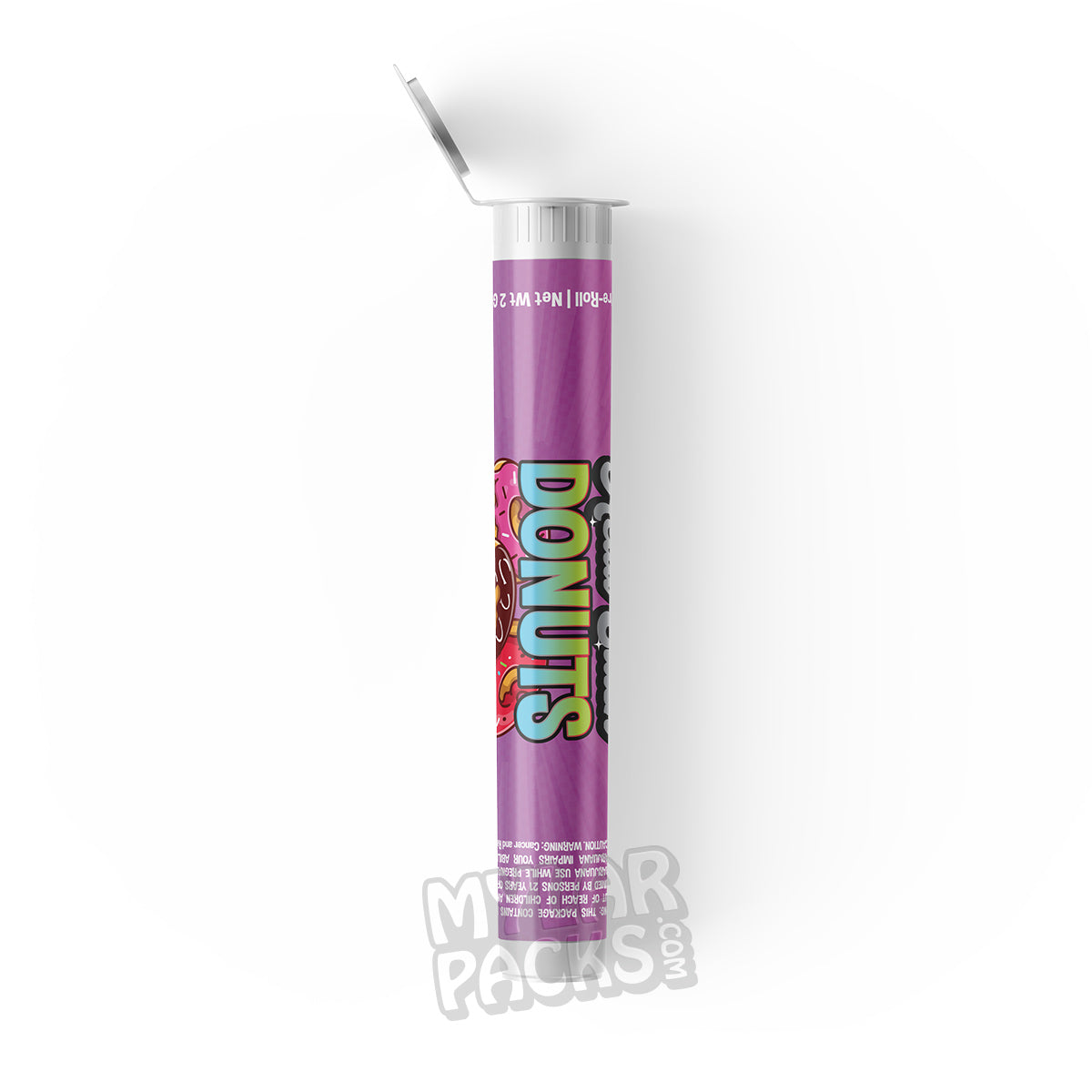 Head Stash Donuts 2G Exotic Hash Hole Preroll Empty Clear Hard Plastic Tube Sticker and Tip Wrapper