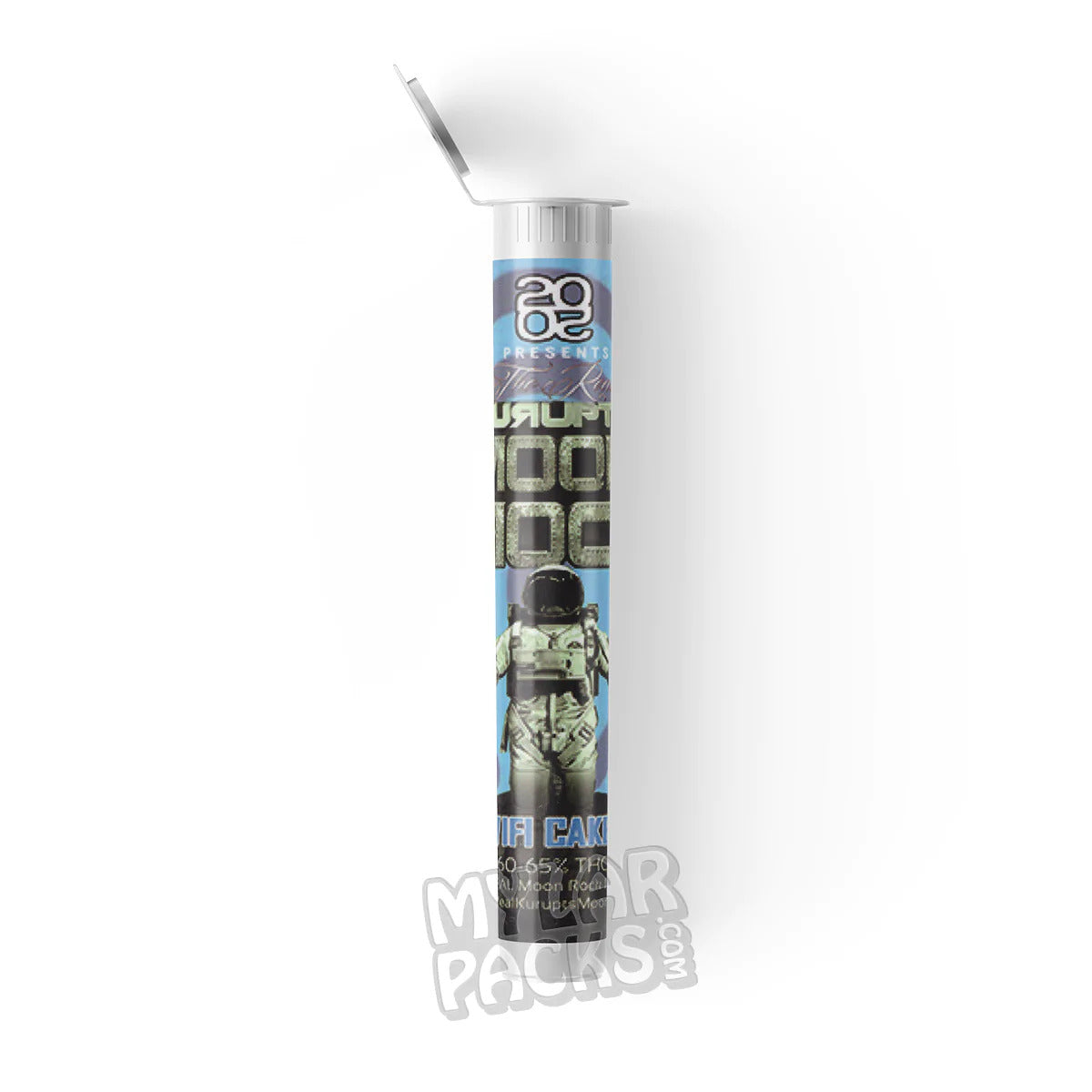 Tubo de plástico duro transparente vacío preenrollado Moon Rock WiFi Cake de Kurupt para envasar flores y hierbas