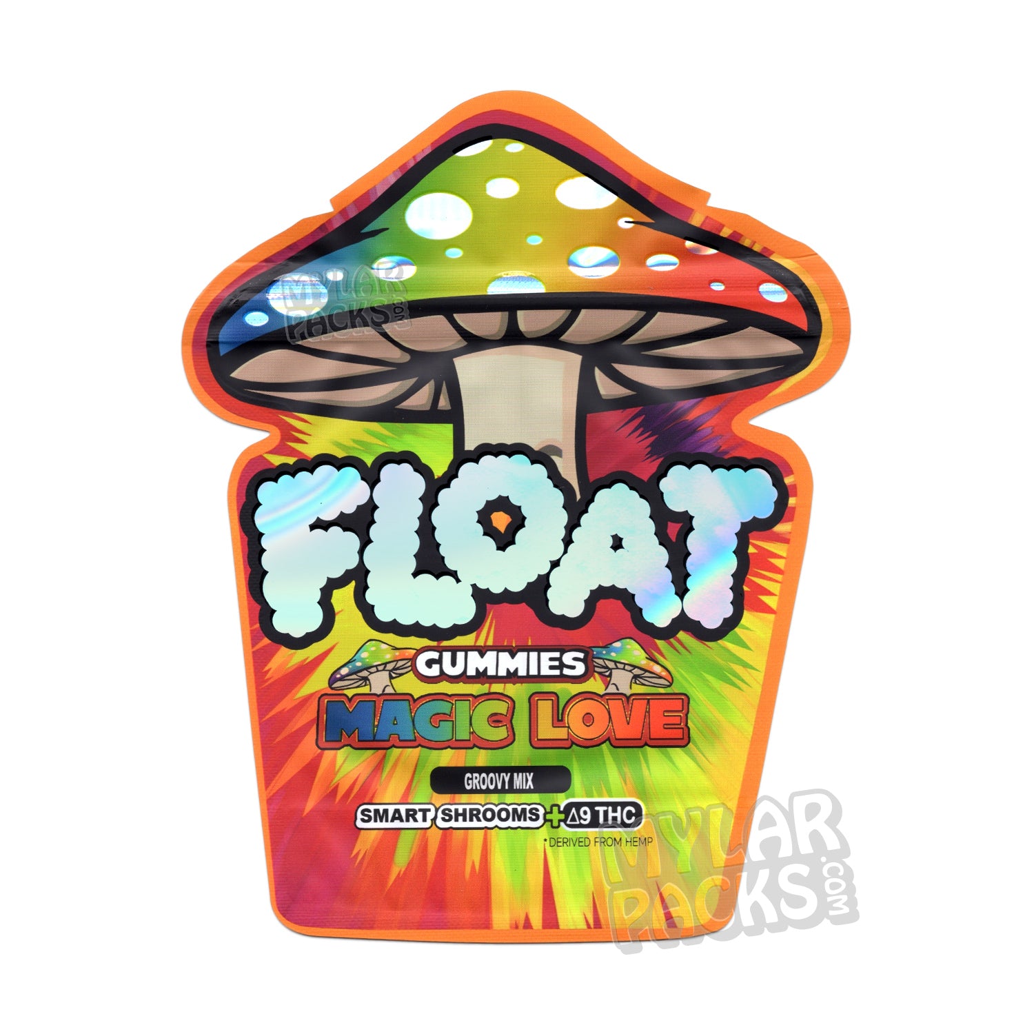 Gomitas flotantes Magic Love Smart Shrooms +THC Bolsas de Mylar vacías Hongos Comestibles Empaque