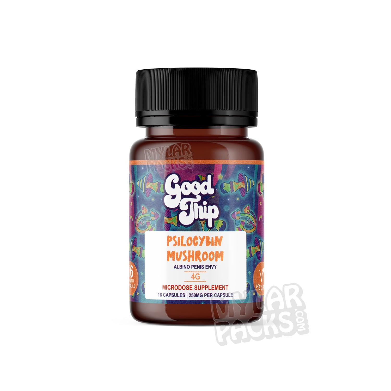 Pastillas de hongos vacías Good Trip de 4 g, cápsulas veganas, envase de psilocibina