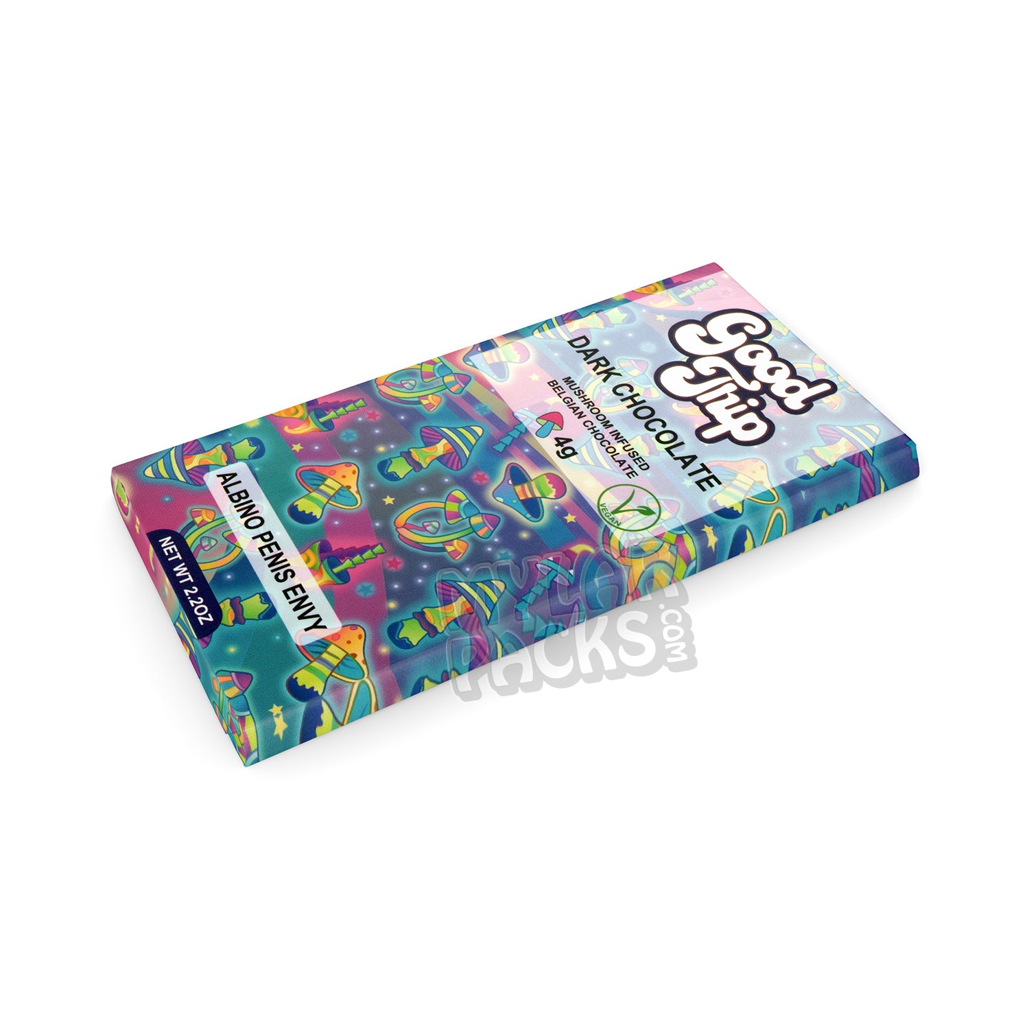 Caja vacía de embalaje para barra de hongos mágicos de chocolate negro Good Trip