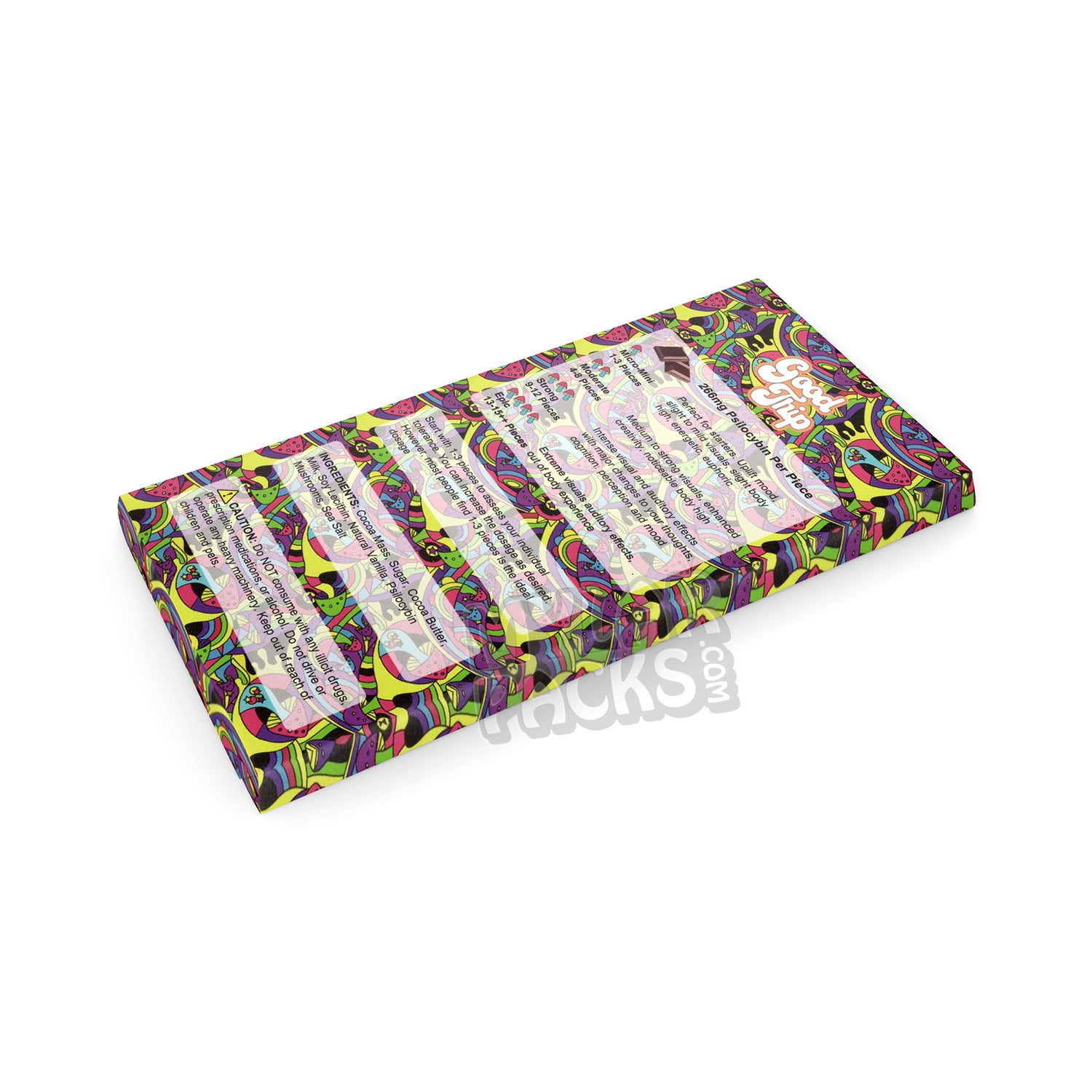 Caja vacía de embalaje para barra de setas mágicas de chocolate con leche Good Trip