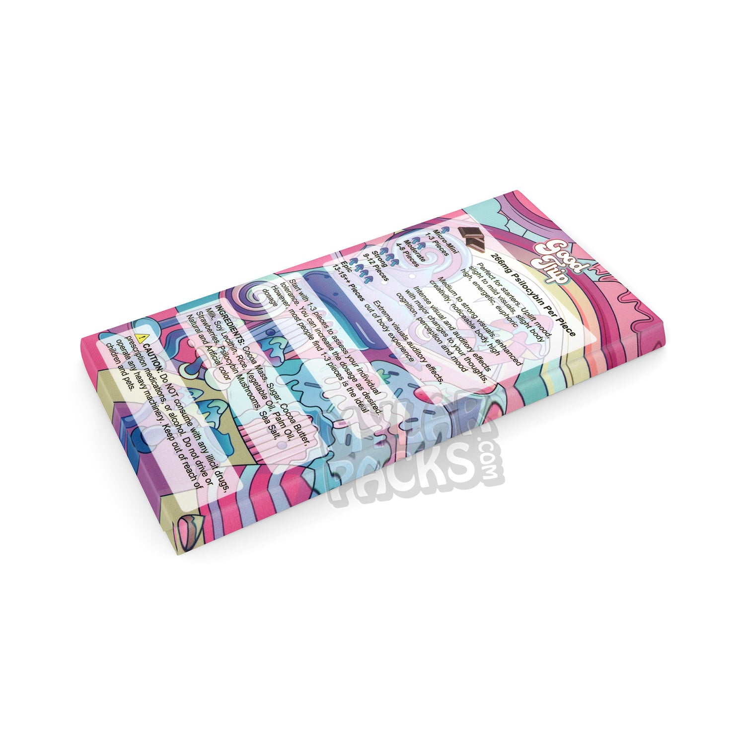 Good Trip Strawberry Shortcake Chocolate Empty Magic Mushroom Bar Shrooms Box