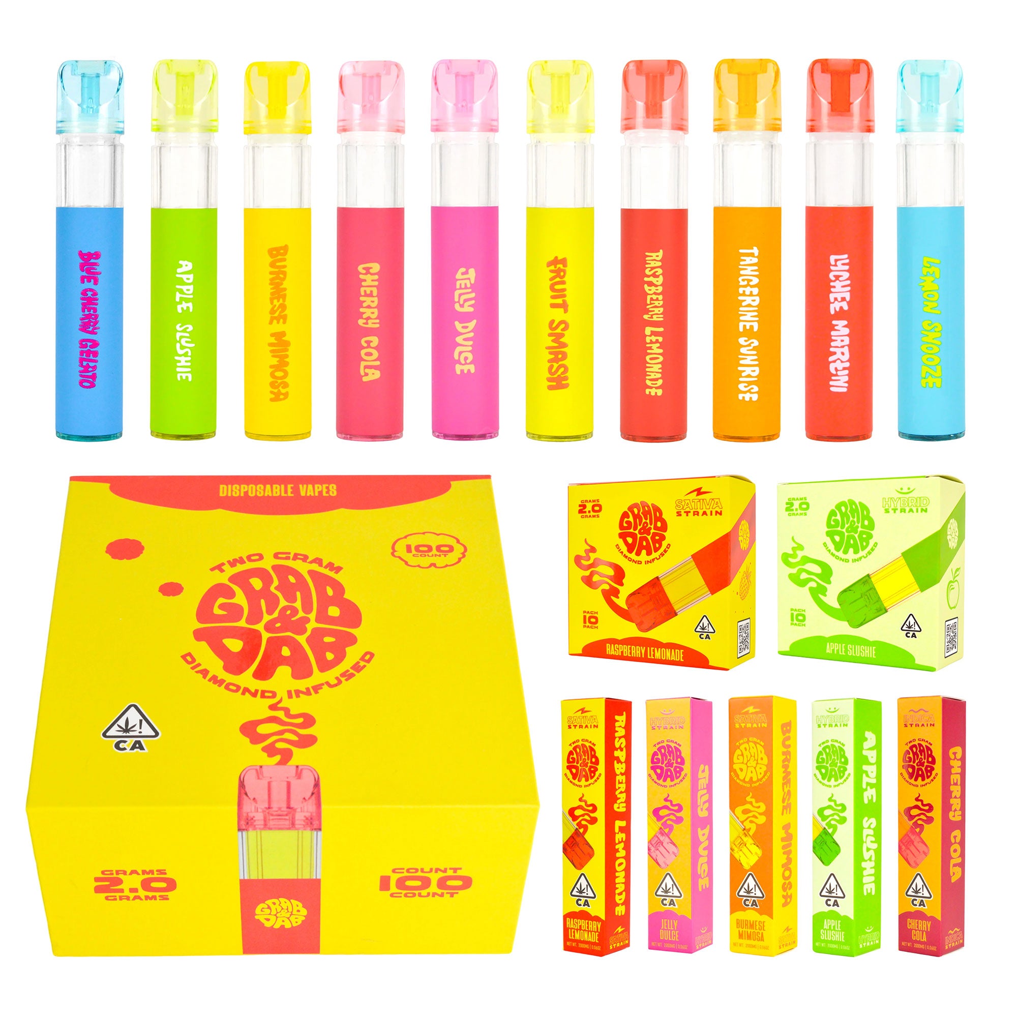 Grab & Dab V3 2g Disposable Vapes (500 Units / Per Lot)