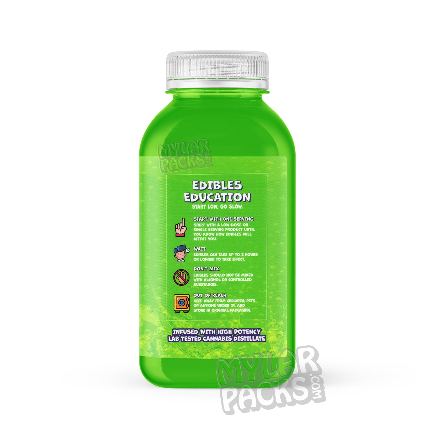 Etiqueta adhesiva envolvente para bebida infusionada con Kool-Aid 420 Kush de manzana verde (500 mg) (15,24 cm x 7,94 cm)