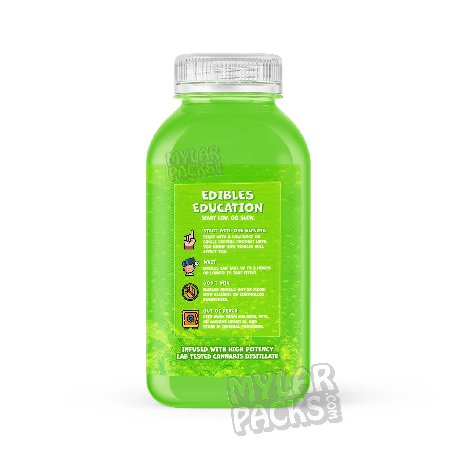 Etiqueta adhesiva envolvente para bebida infusionada con Kool-Aid 420 Kush de limón y lima (500 mg) (15 x 7 cm)