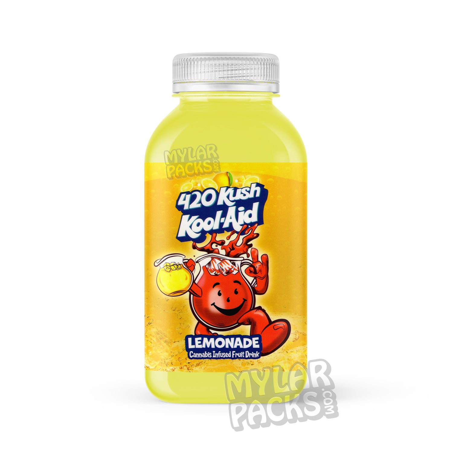 Etiqueta adhesiva envolvente para bebida infusionada con Kool-Aid Lemonade 420 Kush de 500 mg (15,24 cm x 7,94 cm)