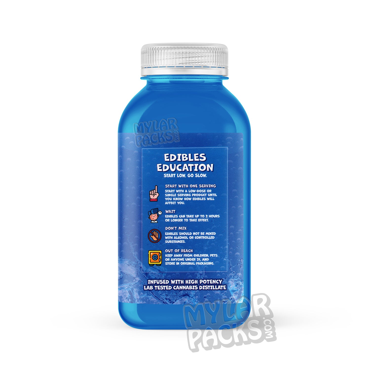 Etiqueta adhesiva envolvente para bebida infusionada con Kool-Aid 420 Kush de frutos rojos (500 mg) (15 x 7 cm)