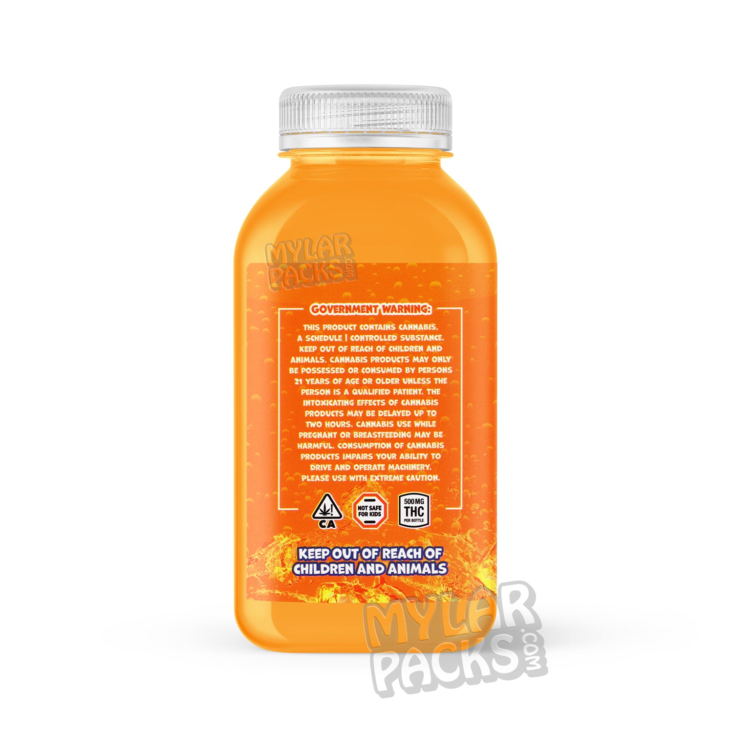 Etiqueta adhesiva envolvente para bebida infusionada con Kool-Aid de naranja 420 Kush de 500 mg (15,2 x 7,9 cm)