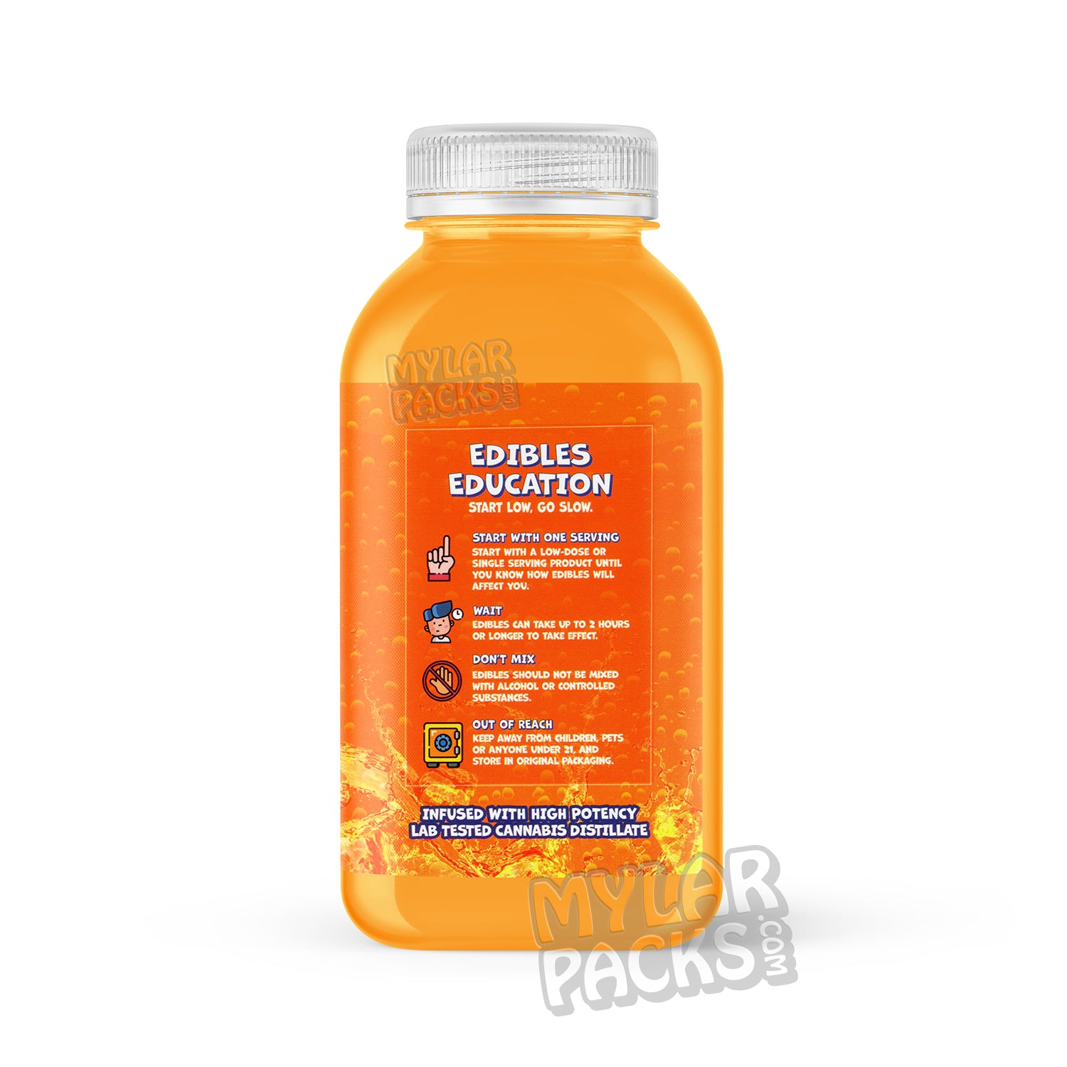 Etiqueta adhesiva envolvente para bebida infusionada con Kool-Aid de naranja 420 Kush de 500 mg (15,2 x 7,9 cm)