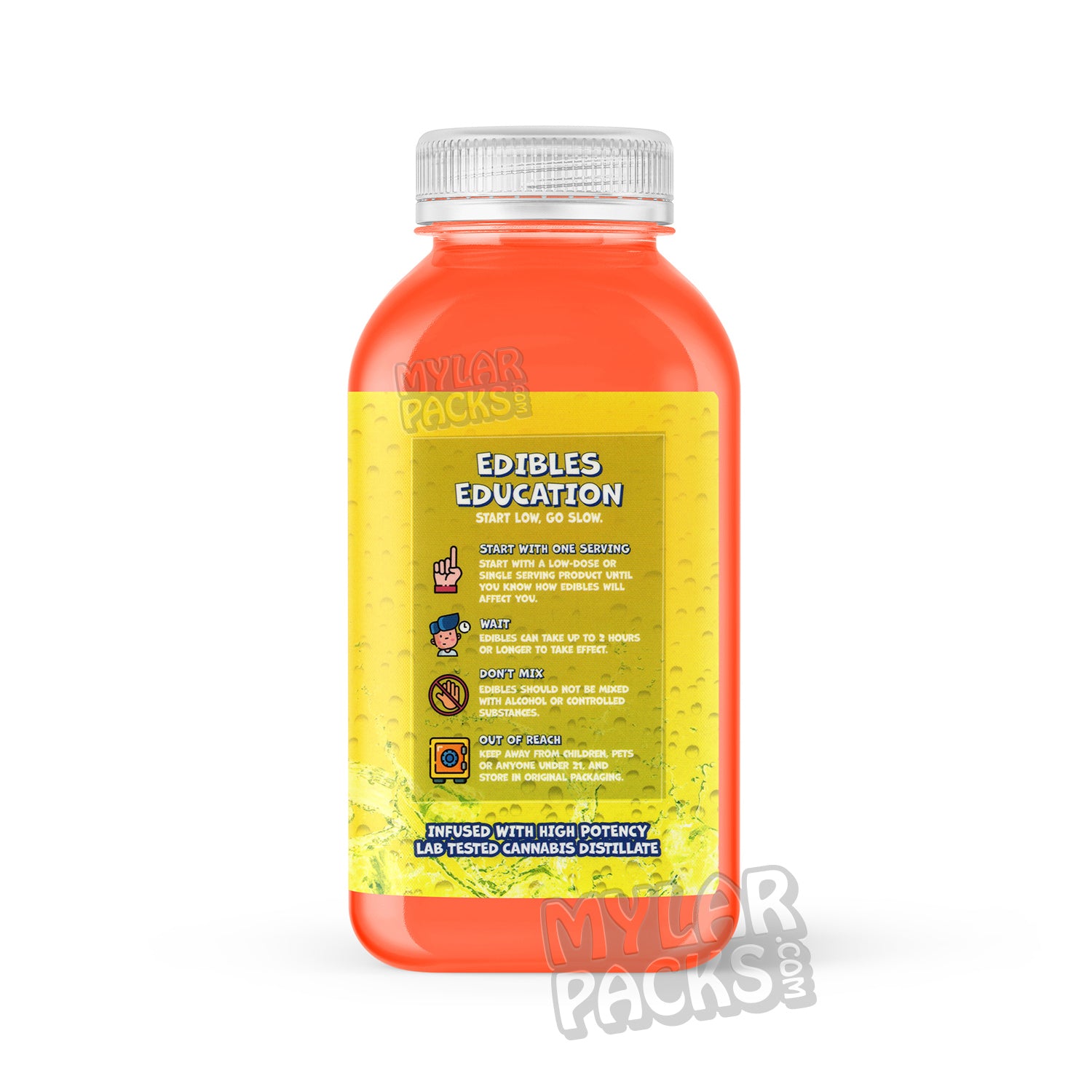 Etiqueta adhesiva envolvente para bebida infusionada con Kool-Aid 420 Kush, sabor melocotón y mango (500 mg) (15,2 x 7,9 cm)