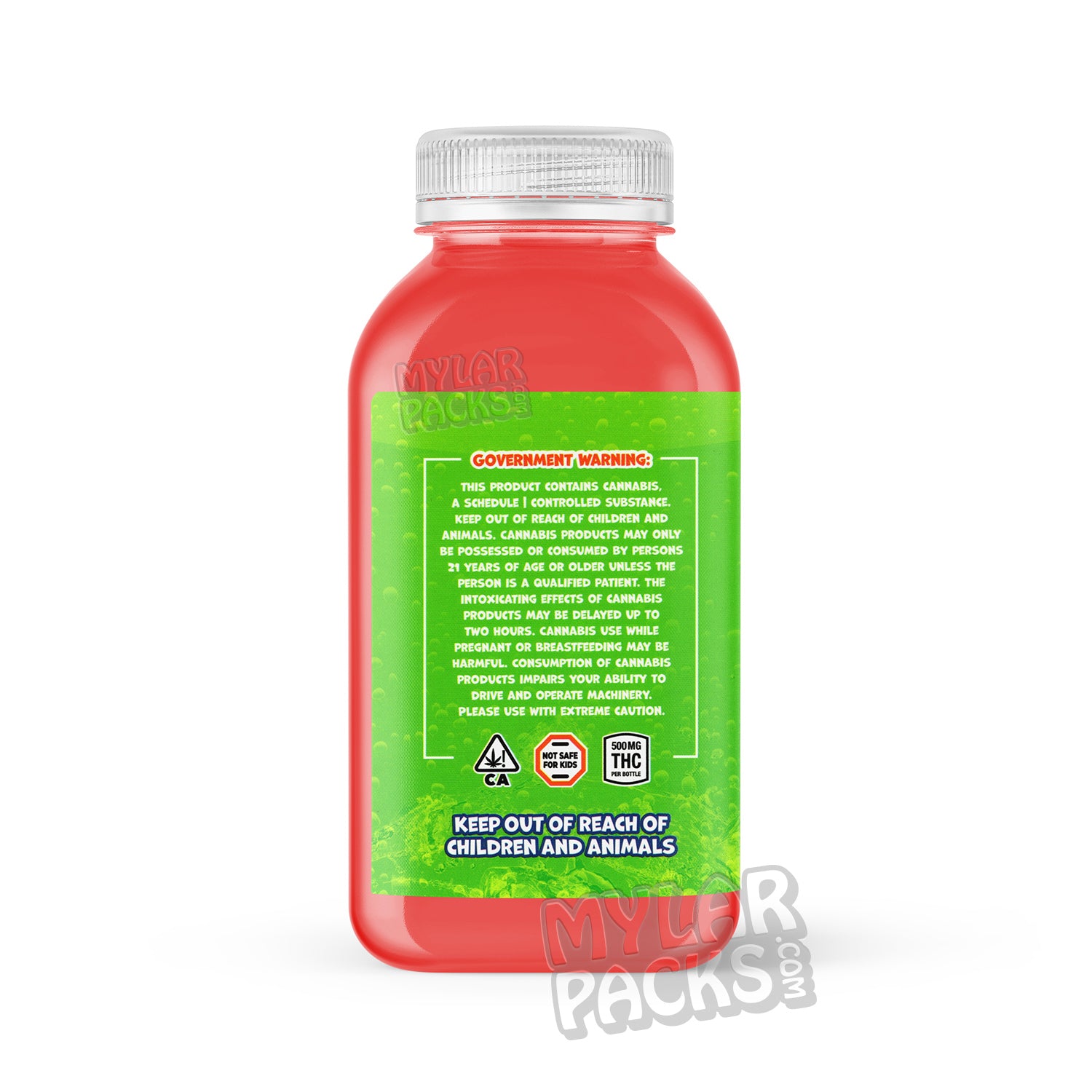 Etiqueta adhesiva envolvente para bebida infusionada con Kool-Aid 420 Kush de fresa y kiwi (500 mg) (15 x 7 cm)