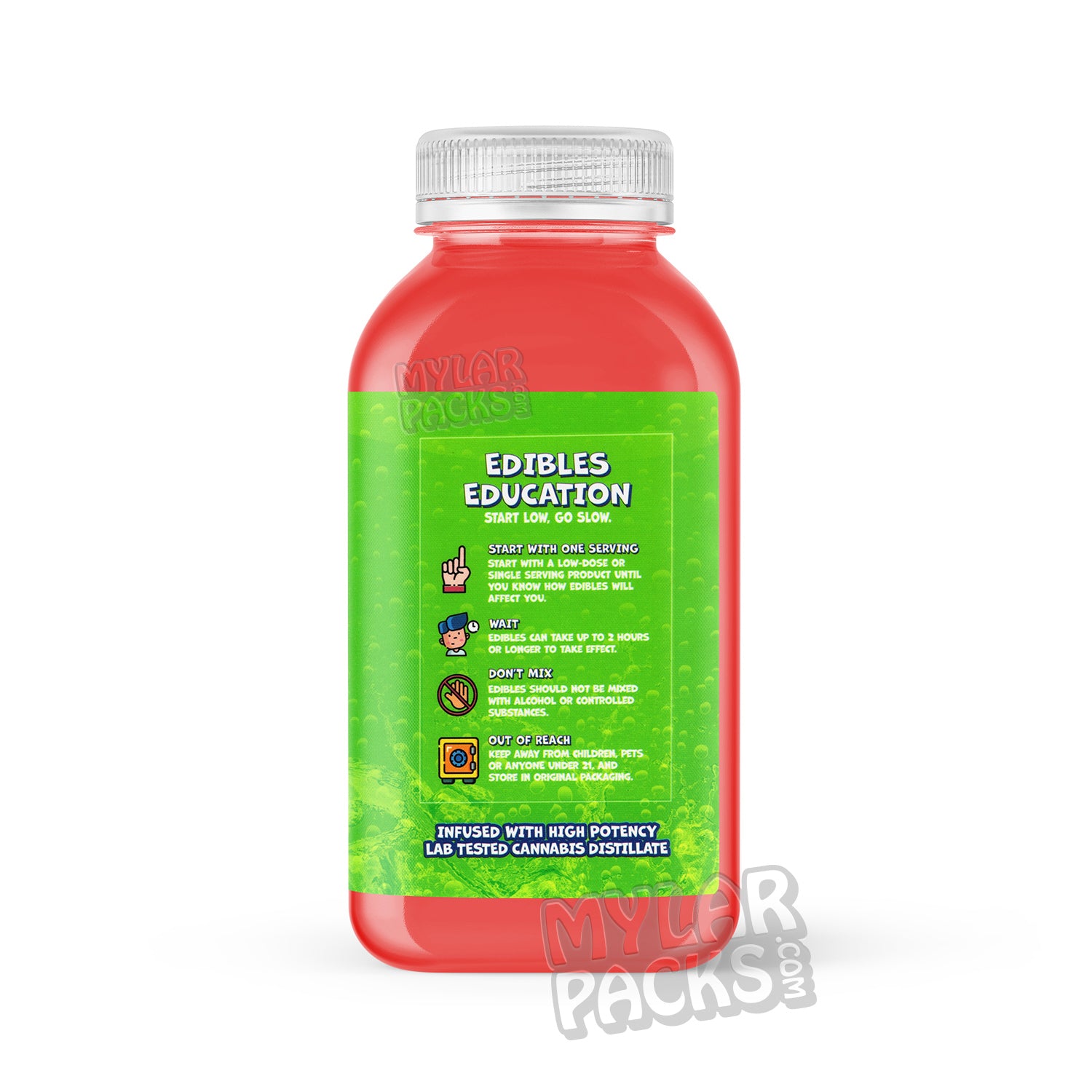 Etiqueta adhesiva envolvente para bebida infusionada con Kool-Aid 420 Kush de fresa y kiwi (500 mg) (15 x 7 cm)