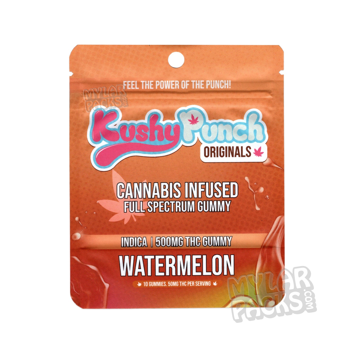 Kushy Punch Sandía 500 mg Bolsas de Mylar Vacías Gomitas Comestibles Envases de Caramelos