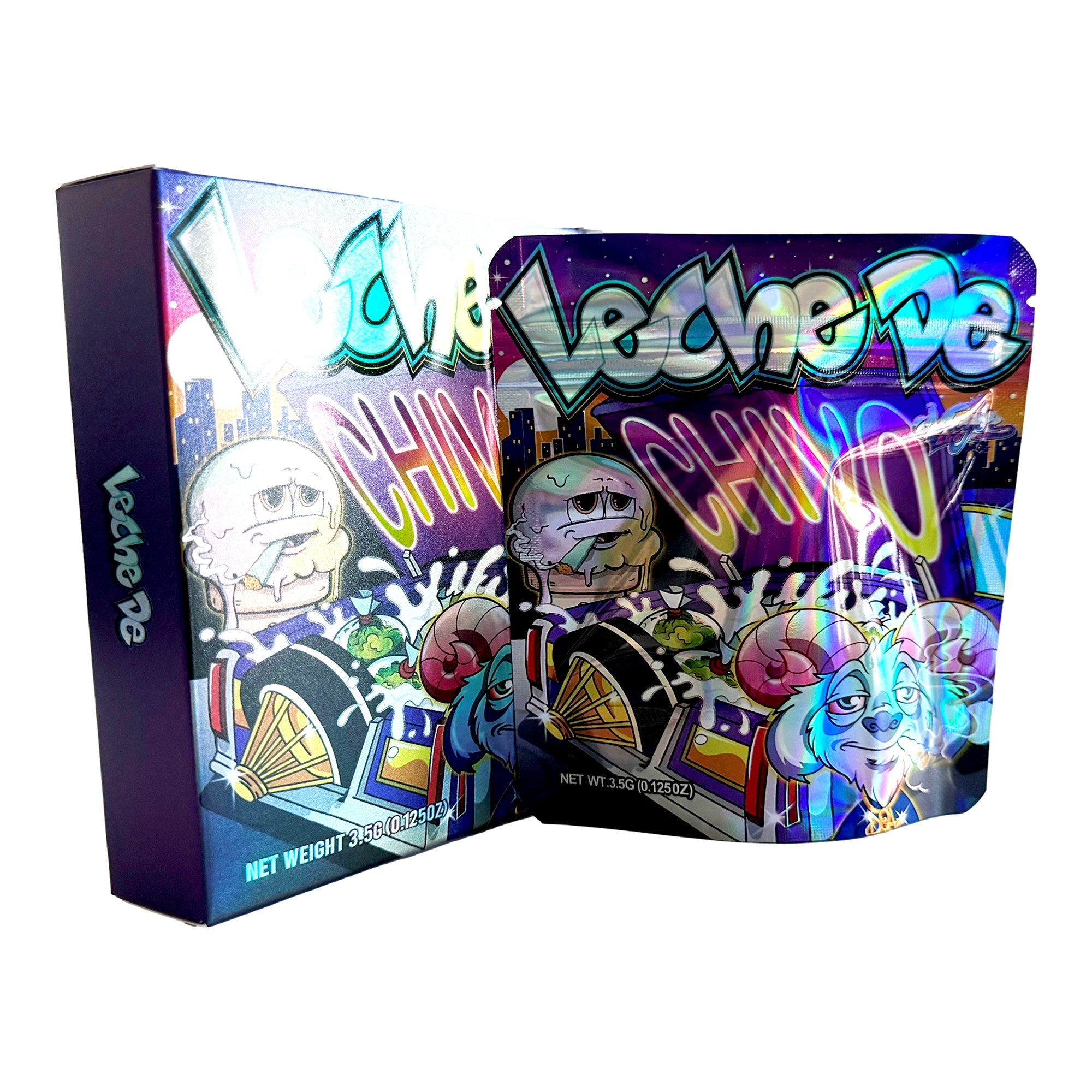 Leche De Chivo 3.5g Holographic Bag with Matching Box Design (500 Units / Per Lot)
