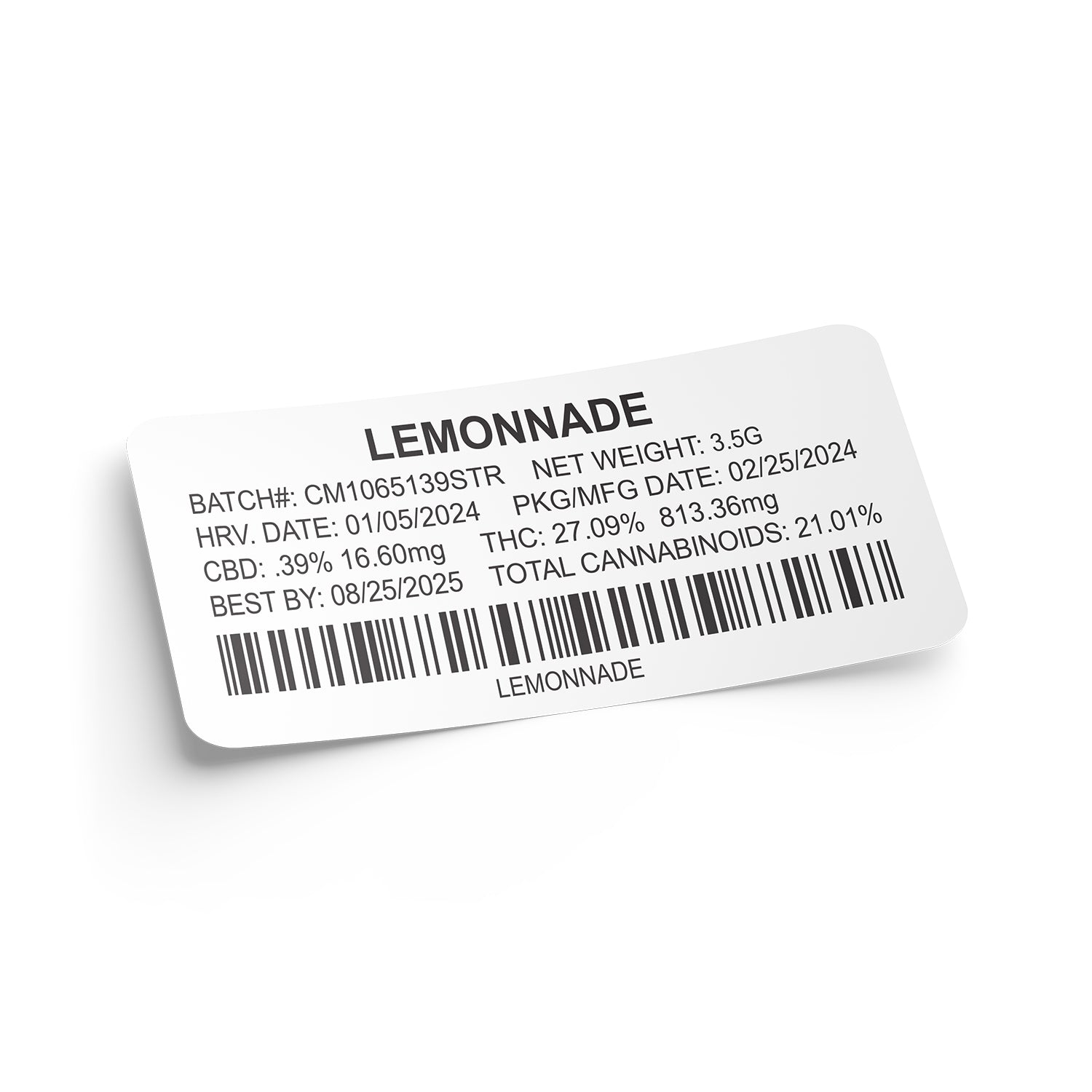 Dispensario de limonada, bolsa de Mylar vacía de 28 g/1 onza, empaque y pegatinas personalizables