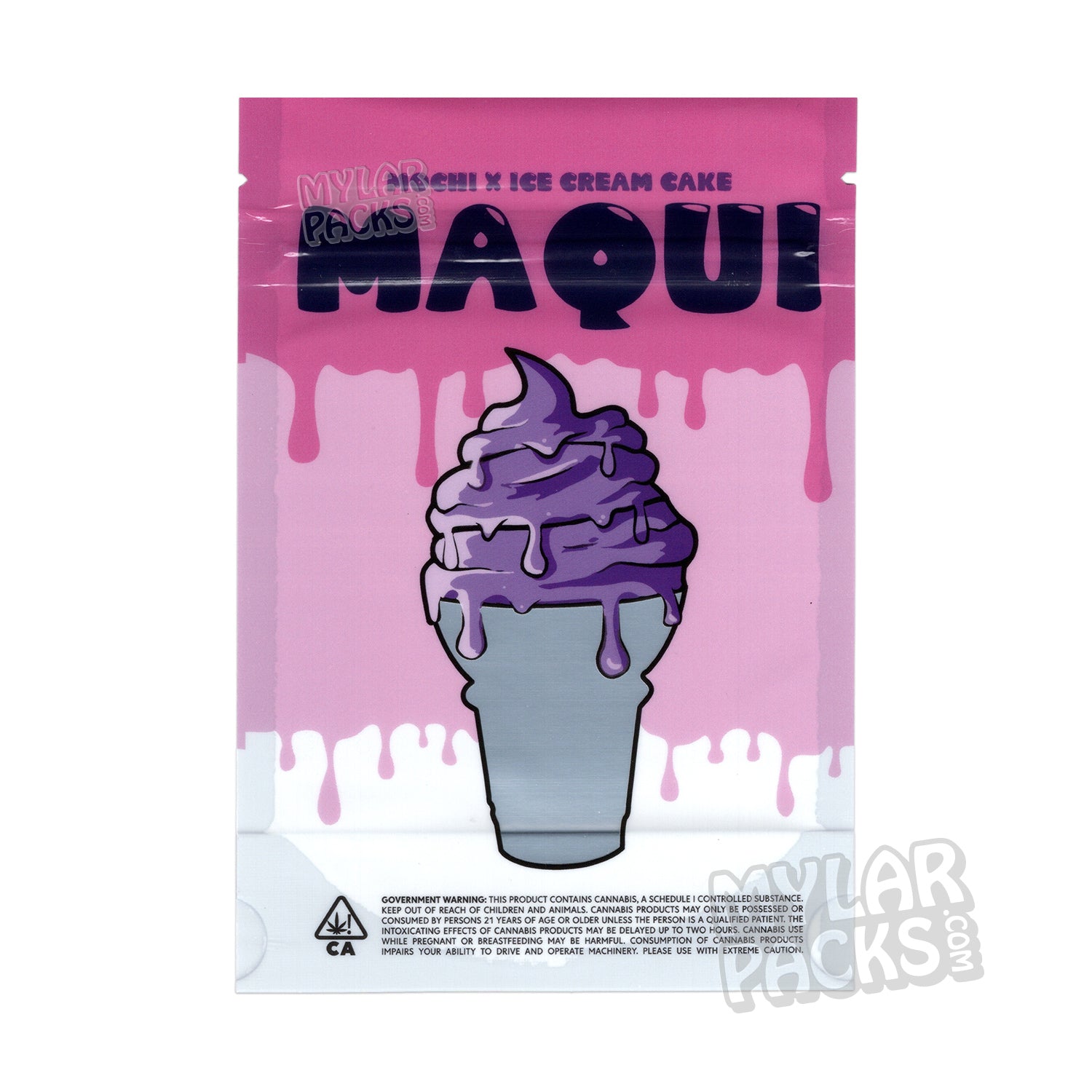 Maqui Universal Empty Mylar Bag Premium Flower Dry Herb Packaging