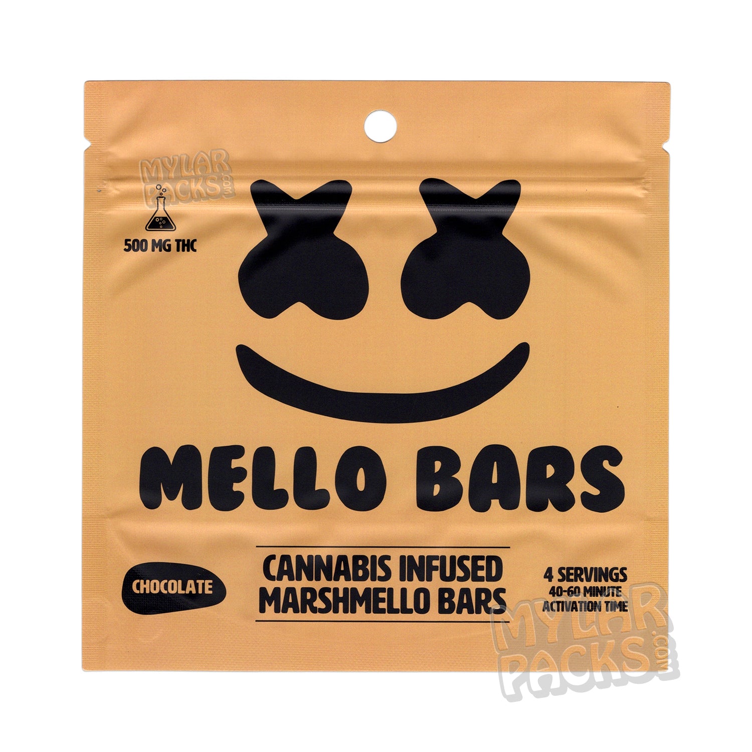 Barras Mello, golosinas de chocolate y malvavisco, 500 mg, bolsas de Mylar vacías, envases comestibles