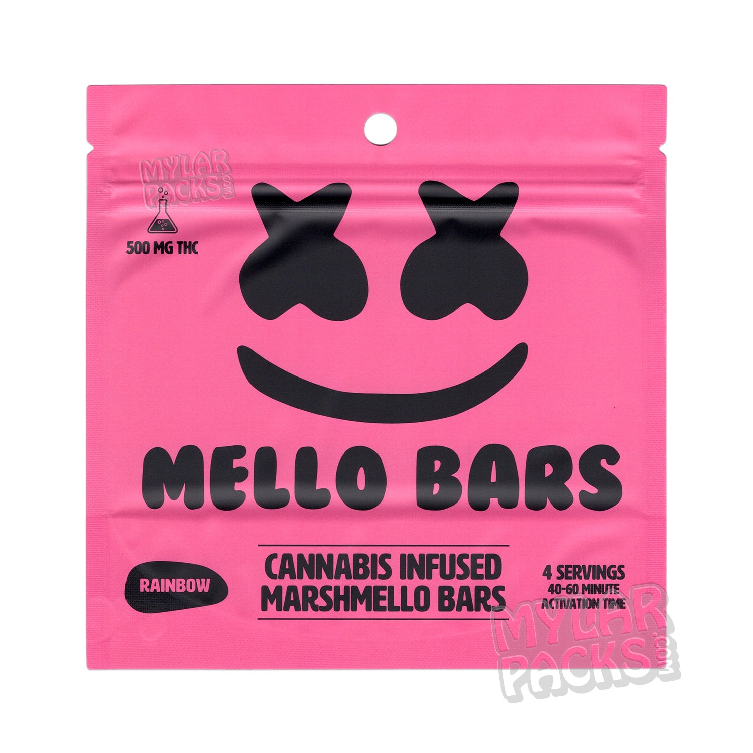 Barras Mello, golosinas de malvavisco arcoíris, 500 mg, bolsas de mylar vacías, empaque comestible