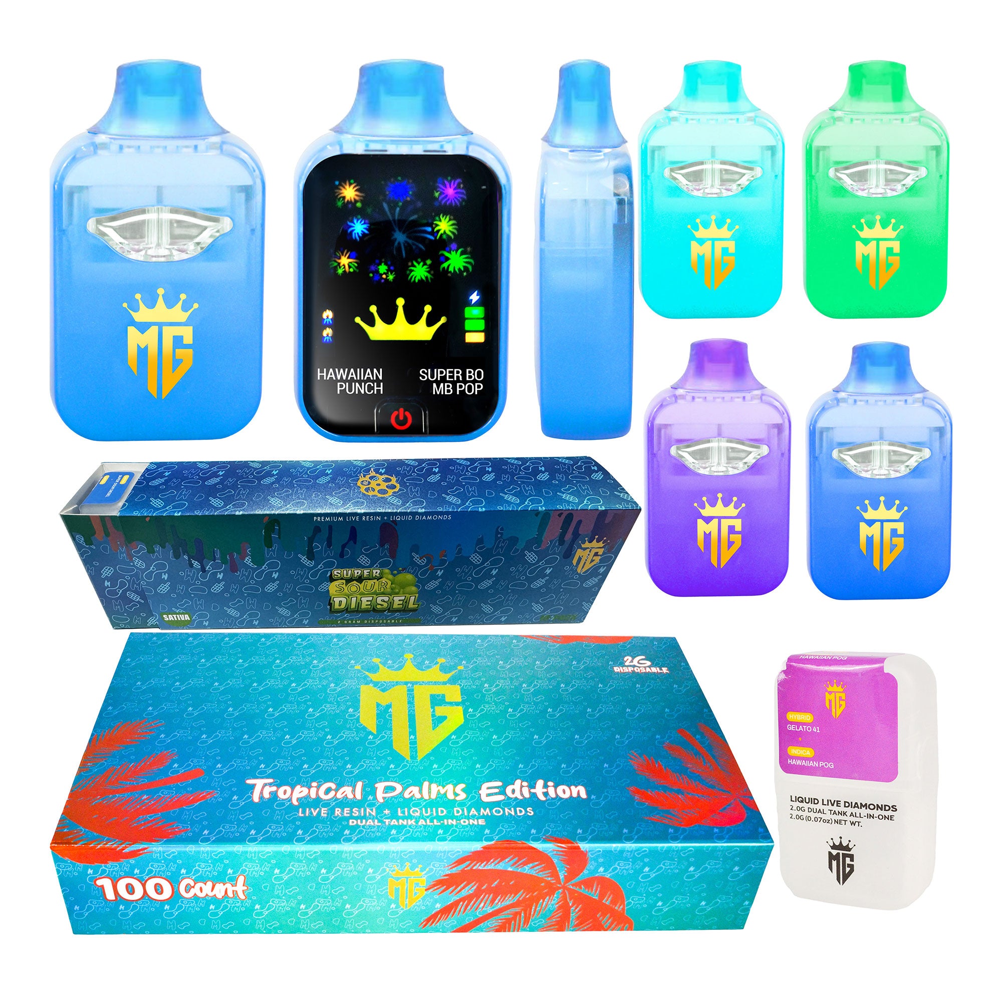 MG Tropical Palms Dual Chamber Switch 2g Disposable Vapes (500 Units / Per Lot)