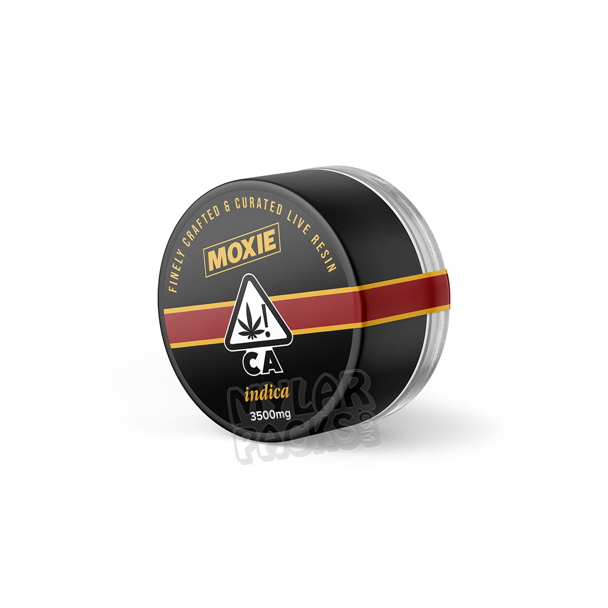 Frascos de vidrio vacíos a prueba de niños con adhesivos para concentrado de Moxie Live Resin Diamonds de 3,5 g