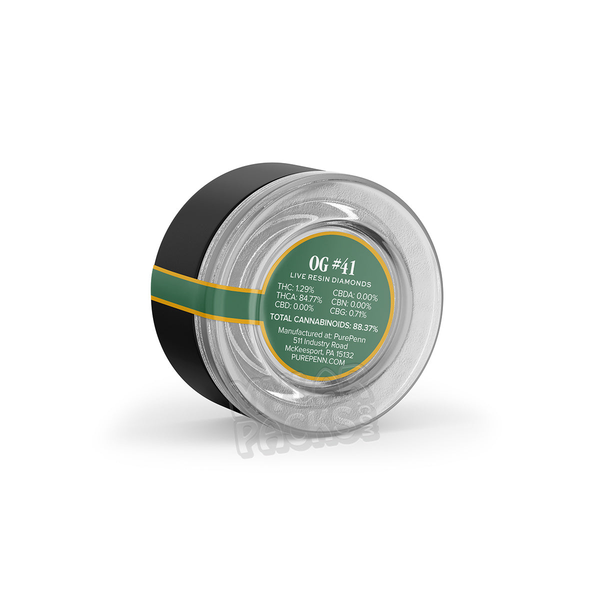 Frascos de vidrio vacíos a prueba de niños con adhesivos para concentrado de Moxie Live Resin Diamonds de 3,5 g
