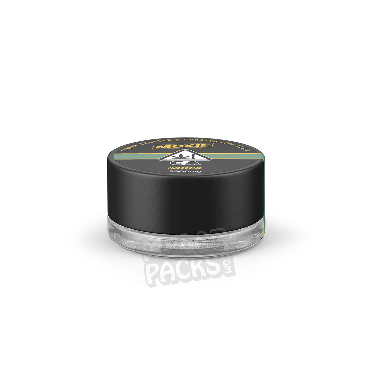 Frascos de vidrio vacíos a prueba de niños con adhesivos para concentrado de Moxie Live Resin Diamonds de 3,5 g