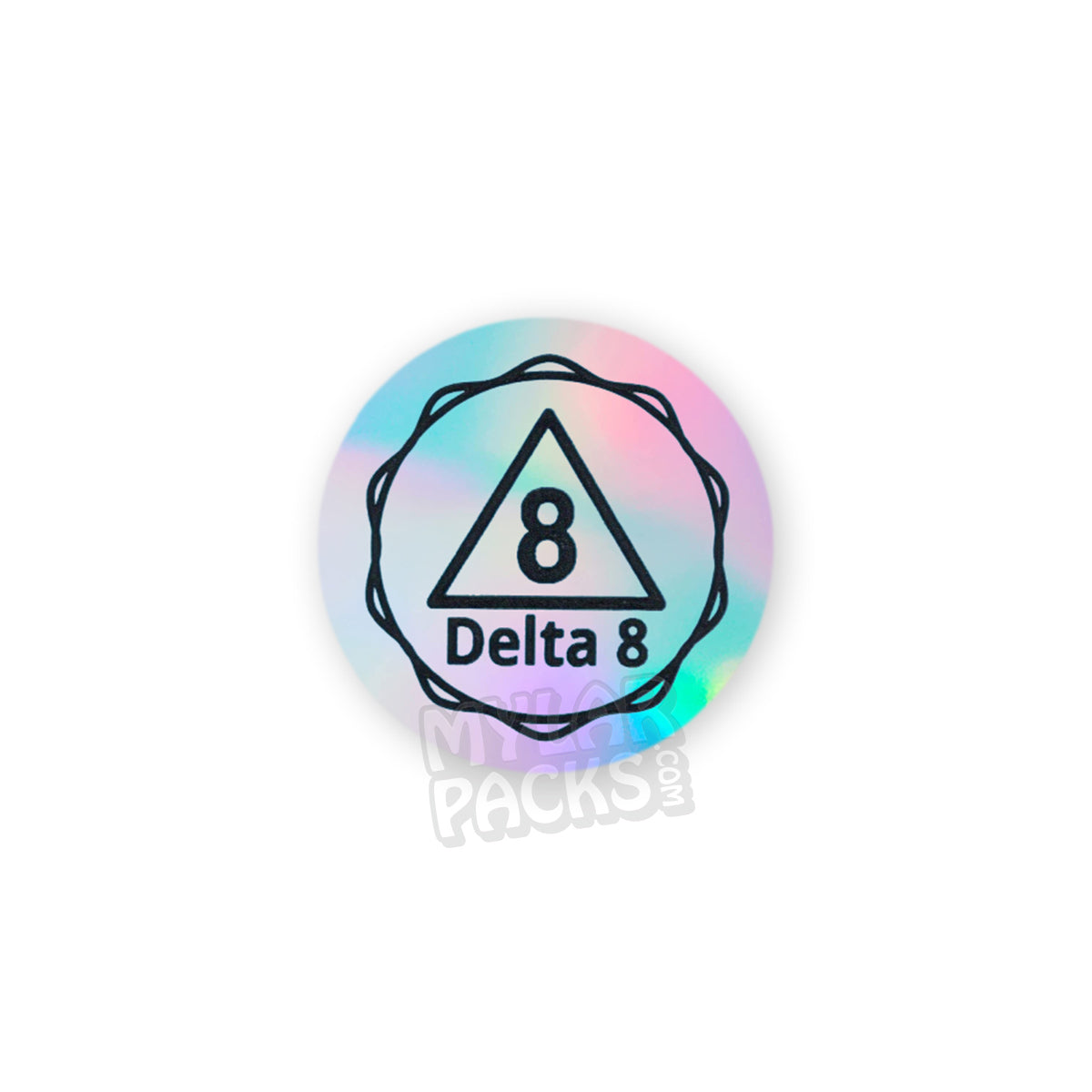 Delta 8 / D8 - Generic Preprinted Hologram Sticker (1" Round)