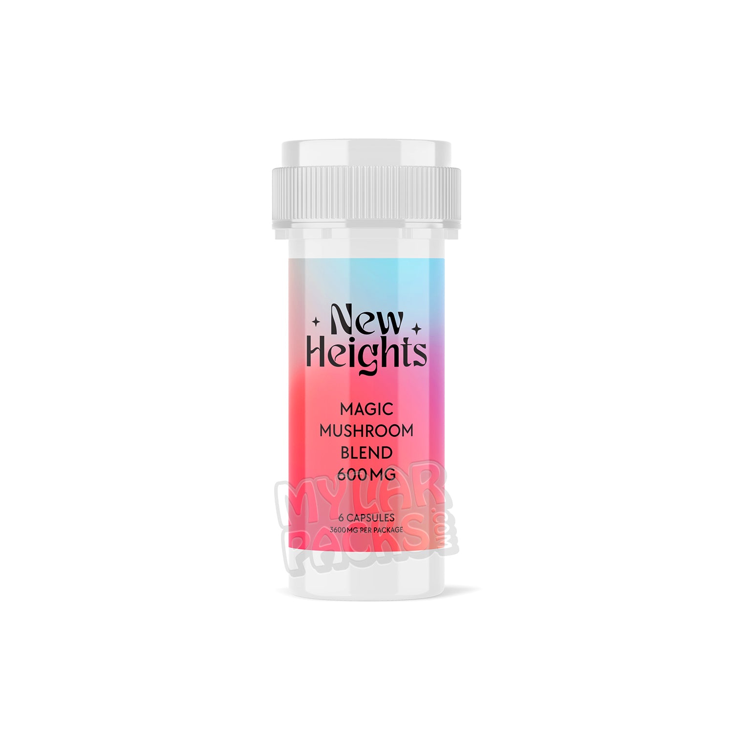 New Heights 3600mg Empty Shroom Pills Capsules Bottle Psilocybin  Packaging