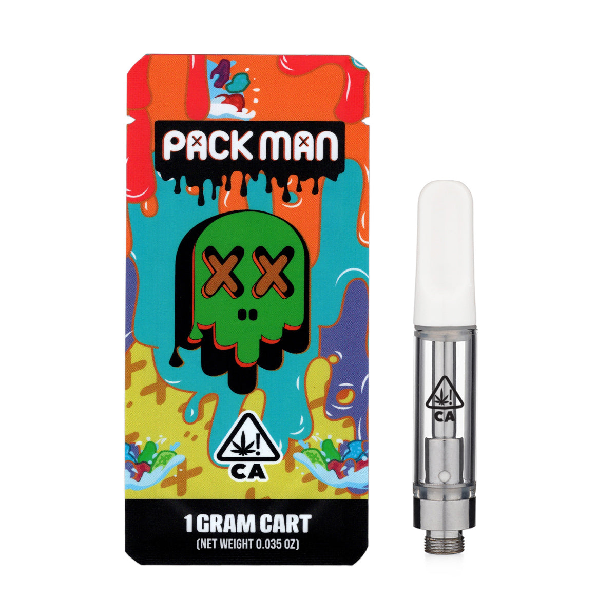 Pack Man 1g Empty Vape Cart Packaging Mylar Bag with Custom Stickers