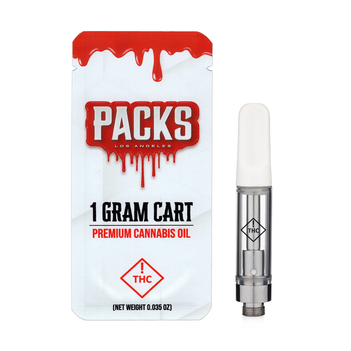 Packwoods 1g Empty Vape Cart Packaging Mylar Bag with Custom Stickers
