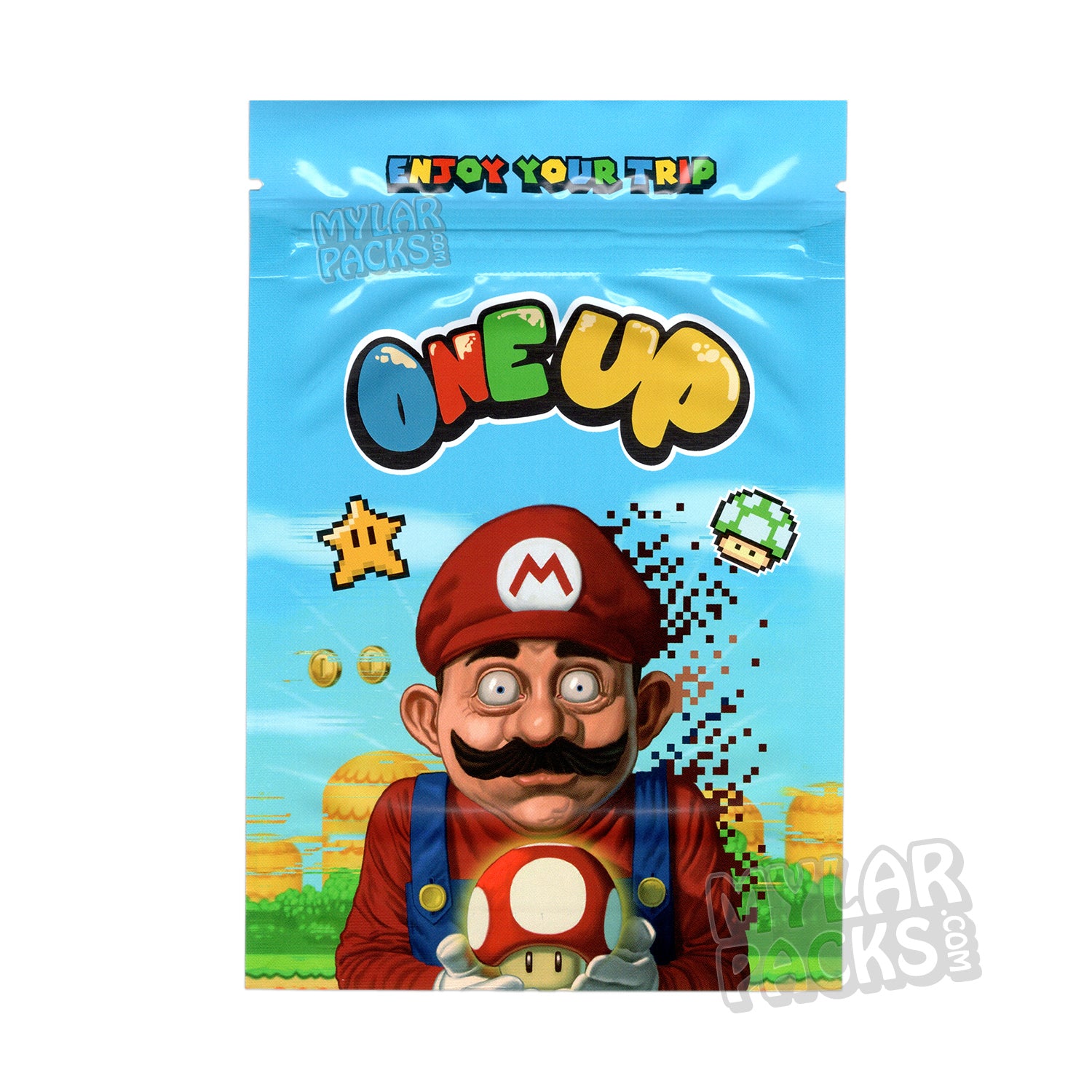 One Up Super Mario Empty Magic Mushroom Bags Psilocybin Shrooms Mylar Packaging
